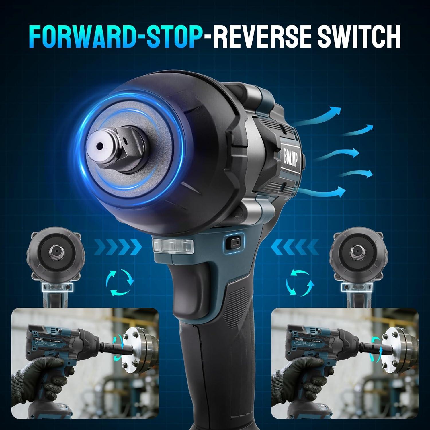 Llave de impacto inalámbrica BDJHMP 1500 N.m sin batería