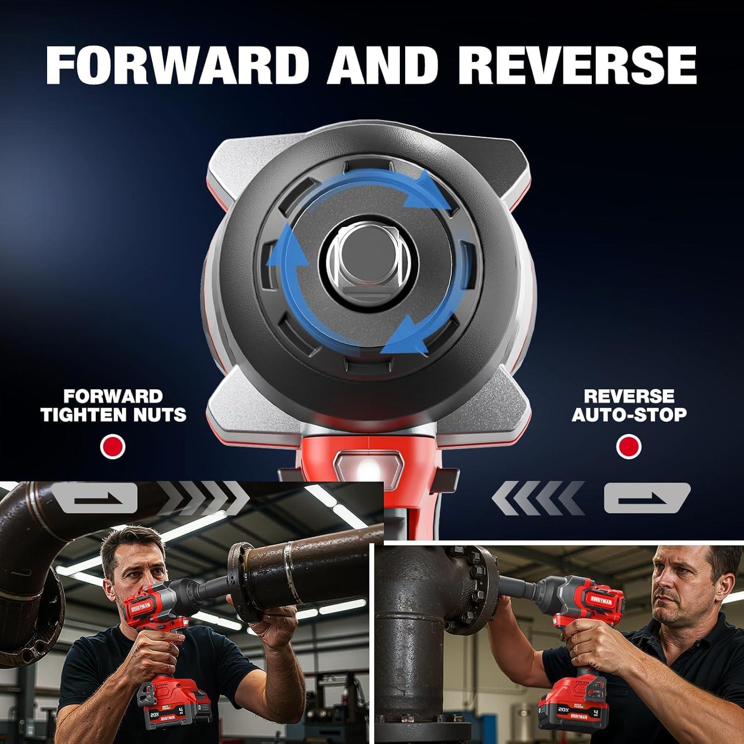 Llave de Impacto Inalámbrica Alloyman 20V 1200N.m 2 Baterías