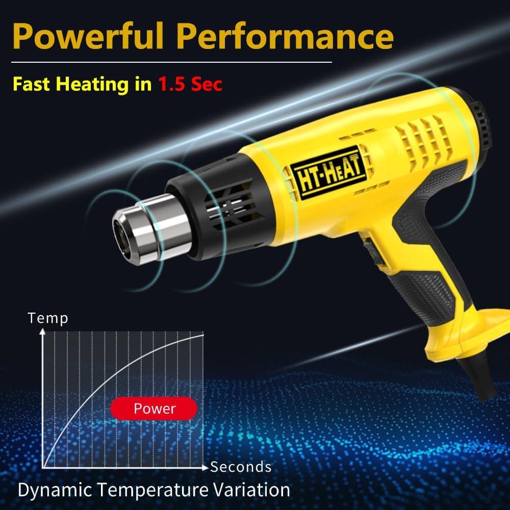 Pistola de Calor Digital LCD HT-AC001D 1550W 5 Modos Ajustables