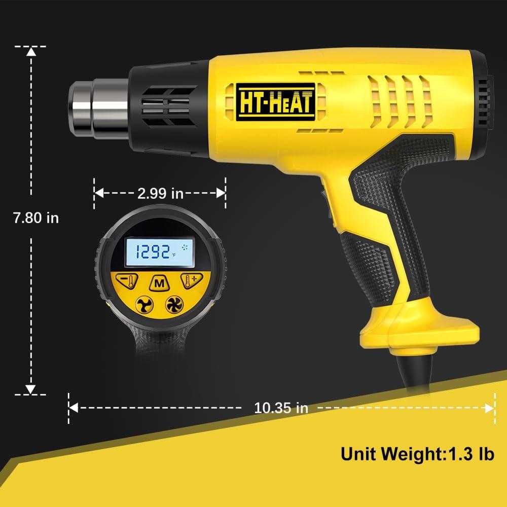 Pistola de Calor Digital LCD HT-AC001D 1550W 5 Modos Ajustables