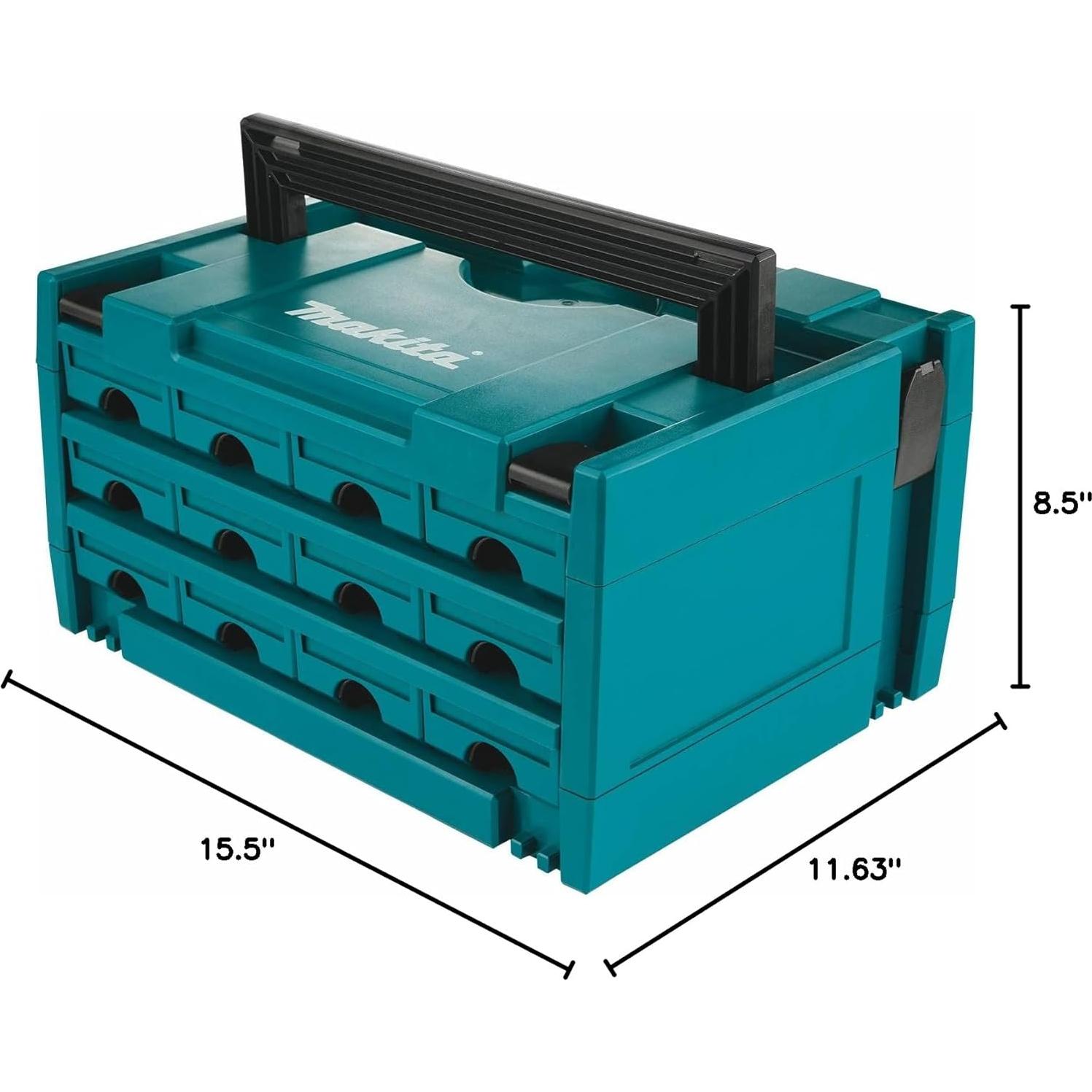 Cajón Interconectado Makita P-84327 con 12 Compartimentos