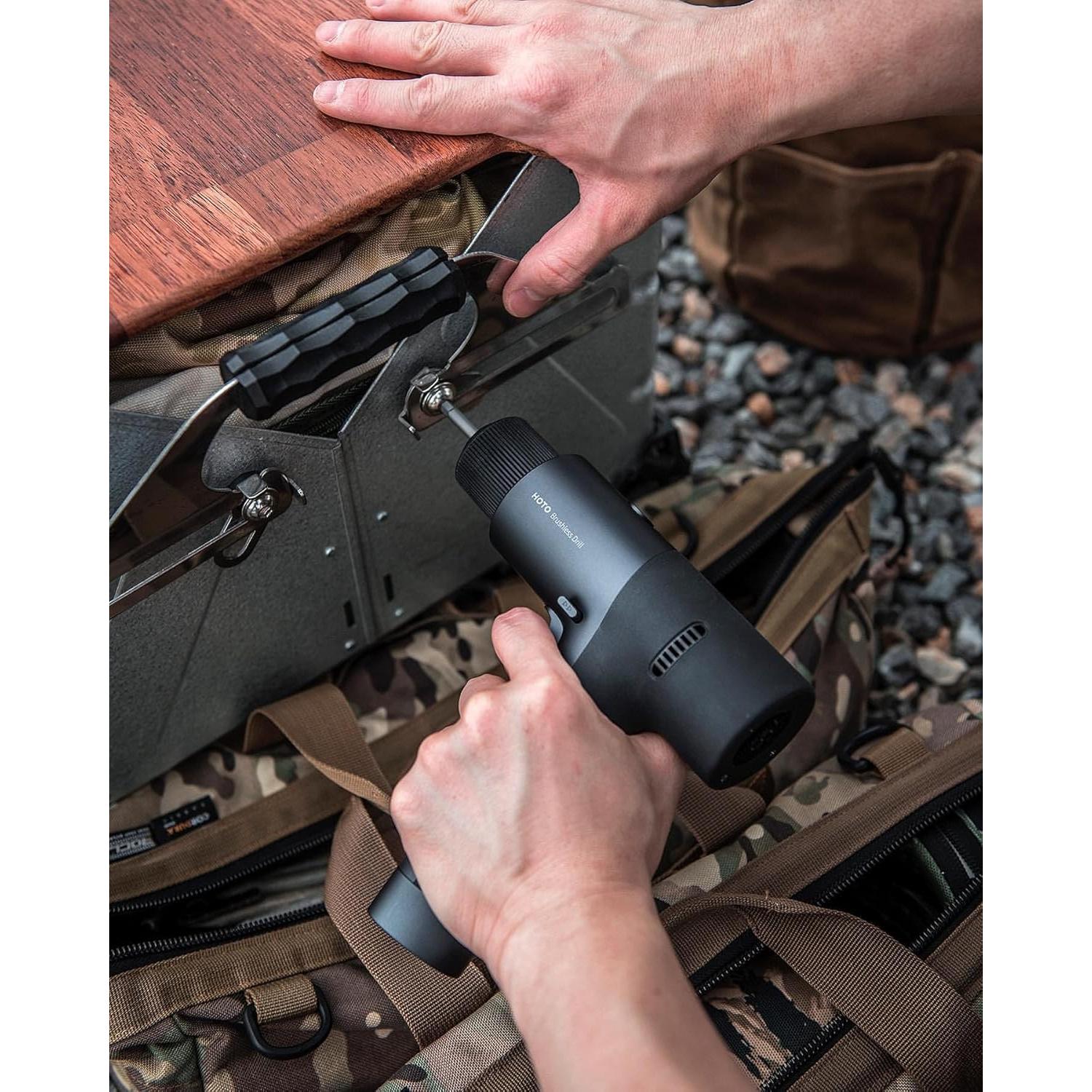 Juego de Taladro Sin Cable HOTO 12V con 40 Piezas y Pantalla LED