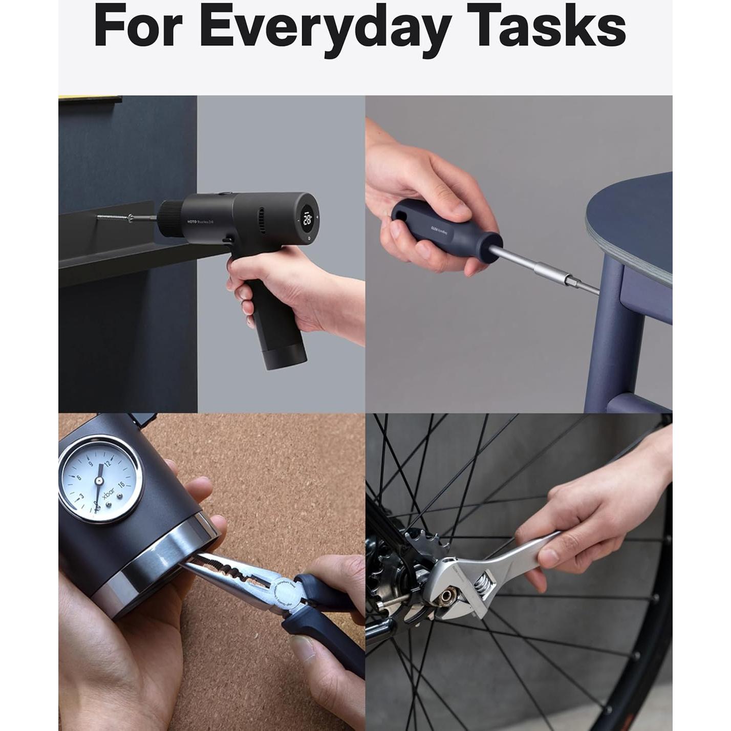 Juego de Taladro Sin Cable HOTO 12V con 40 Piezas y Pantalla LED