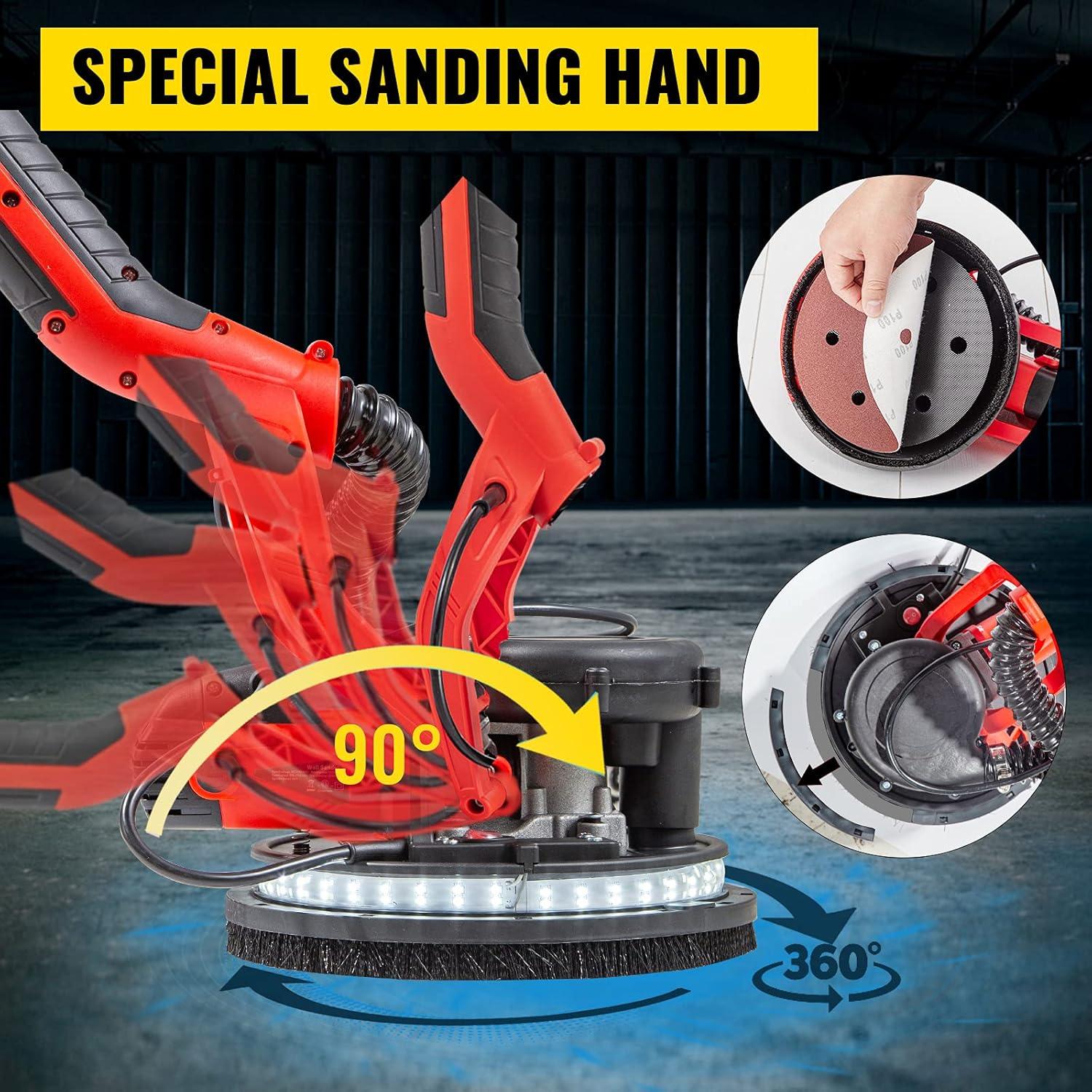 Lijadora de Yeso Eléctrica VEVOR 850W con Luz LED y Bolsa