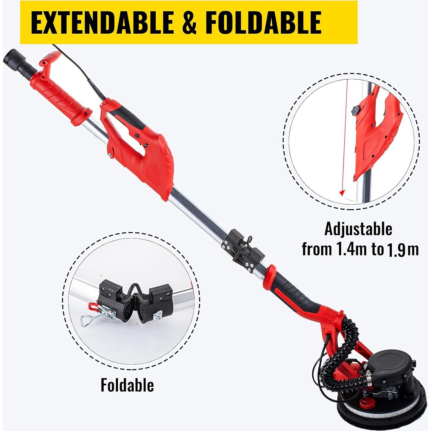 Lijadora de Yeso Eléctrica VEVOR 850W con Luz LED y Bolsa