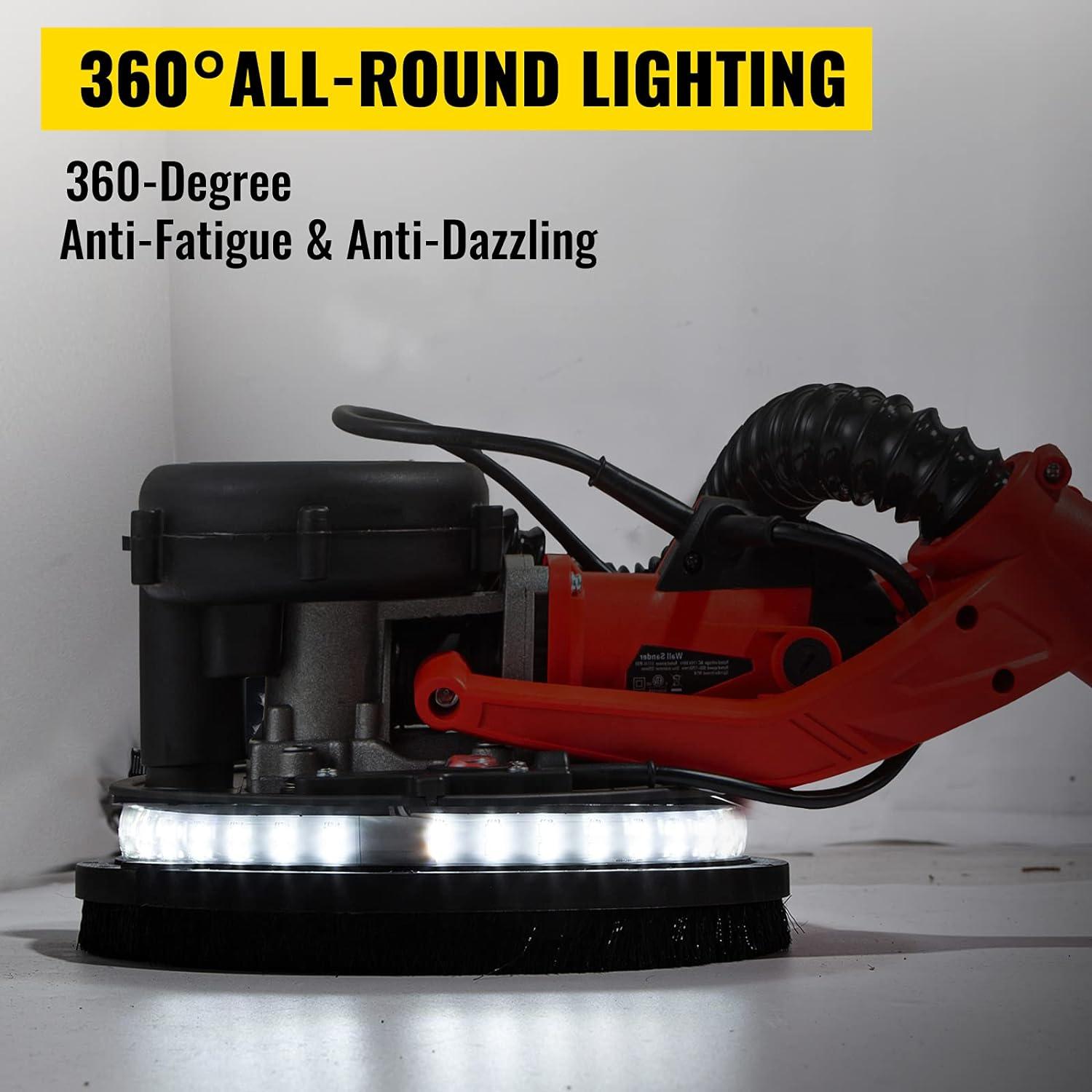 Lijadora de Yeso Eléctrica VEVOR 850W con Luz LED y Bolsa