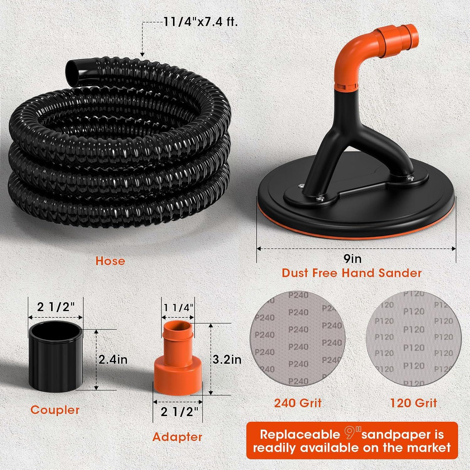 Lijadora de Mano Sin Polvo Zipcase 23 cm con Aspiradora y Granos 120/240