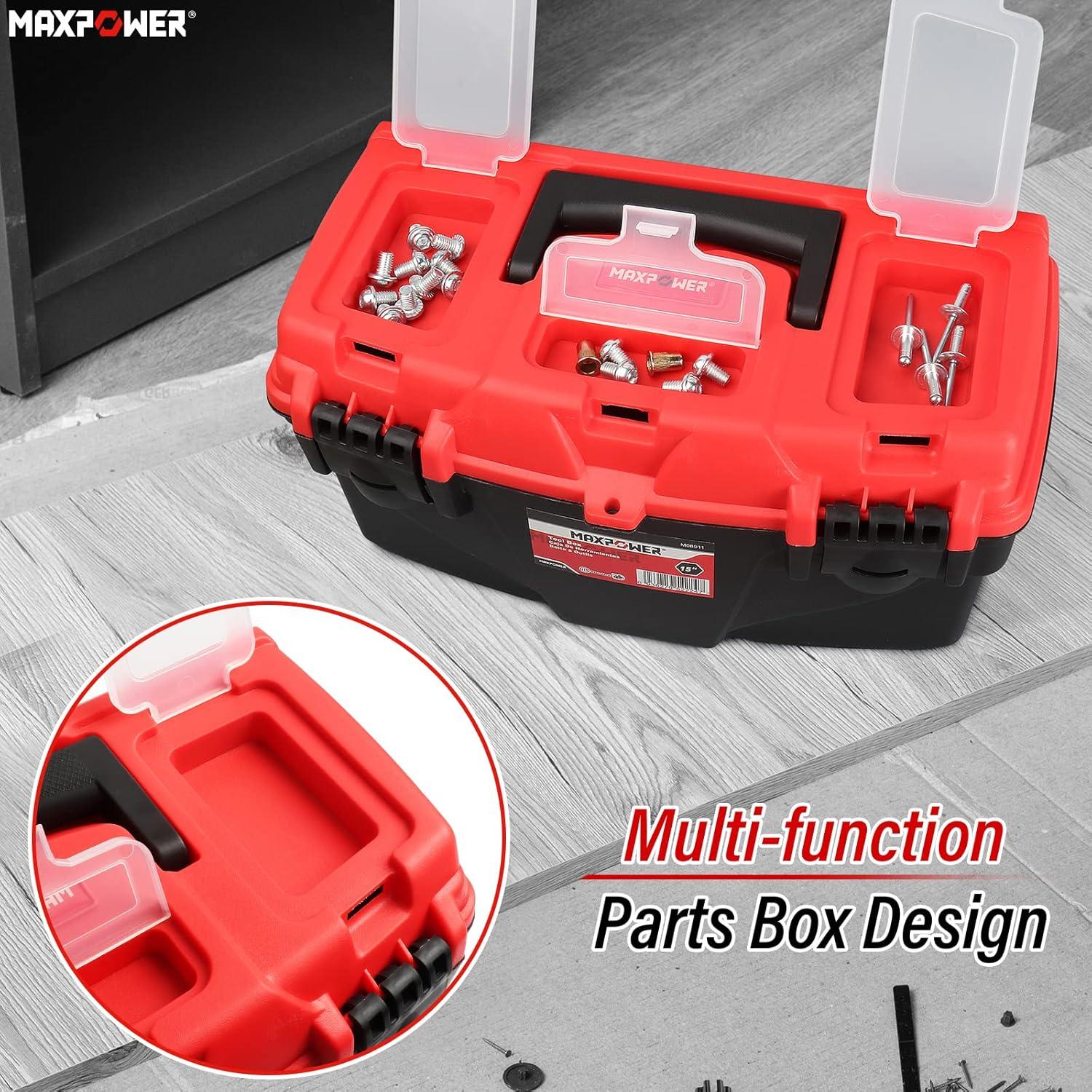 Caja de Herramientas MAXPOWER 15" Plástico con Bandeja Extraíble