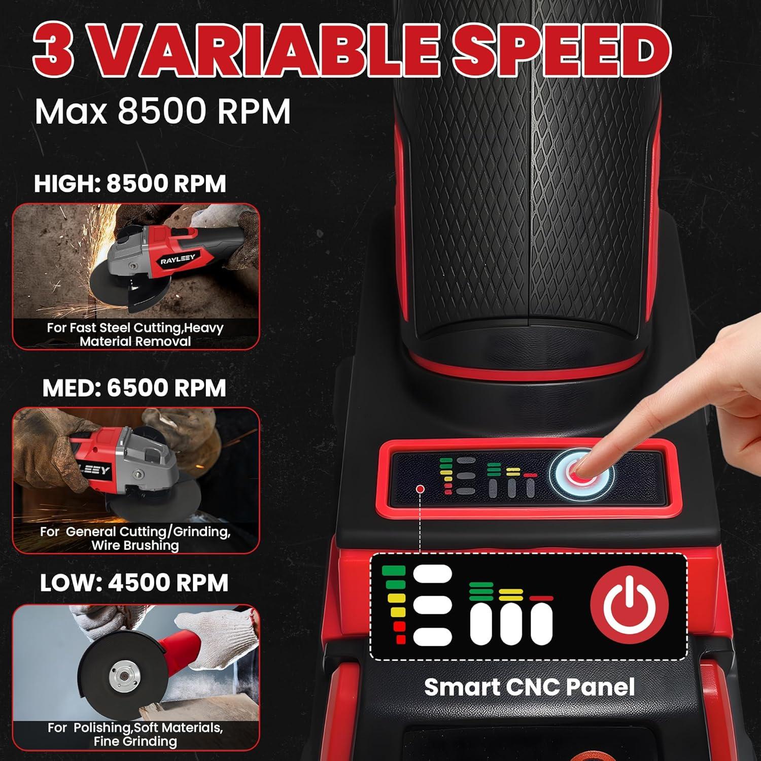 Amoladora Angular Inalámbrica RAYLEEY 18V 4.5" 8500RPM