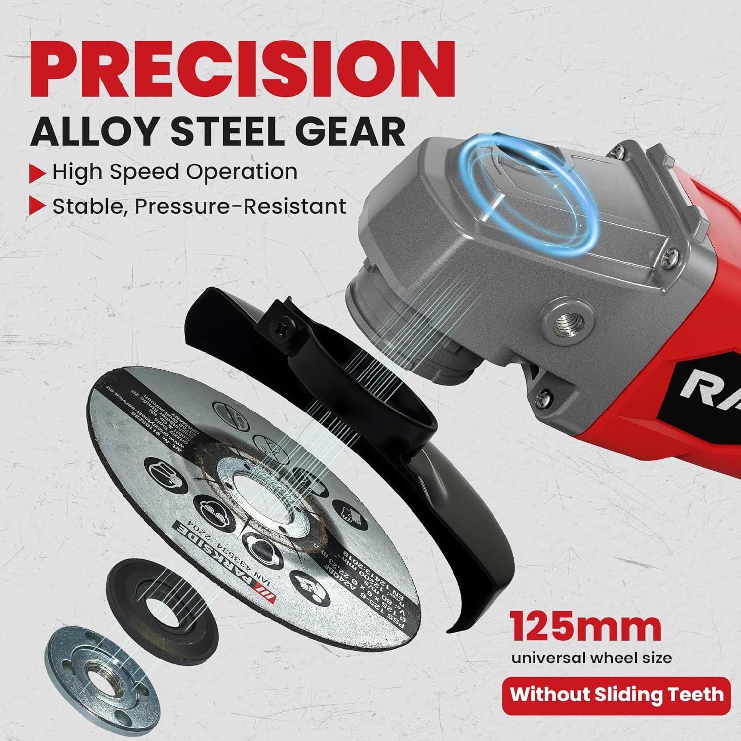 Amoladora Angular Inalámbrica RAYLEEY 18V 4.5" 8500RPM