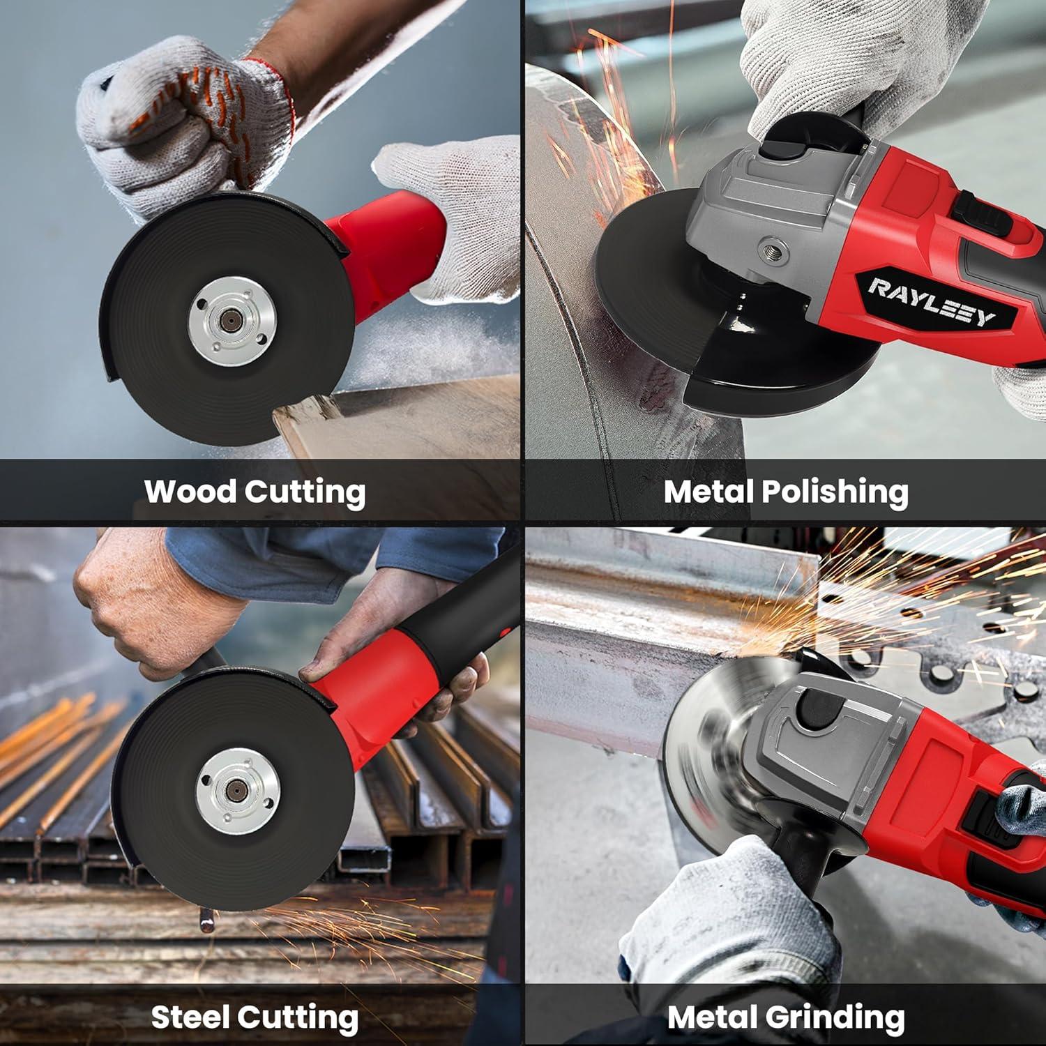 Amoladora Angular Inalámbrica RAYLEEY 18V 4.5" 8500RPM