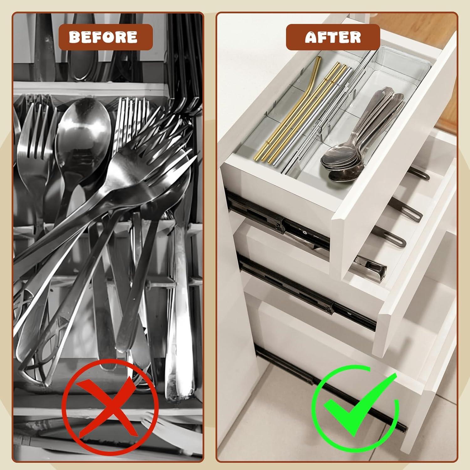 Organizador Expandible de Popotes YUANQIZHU para Cajón 26.7-38.7 cm