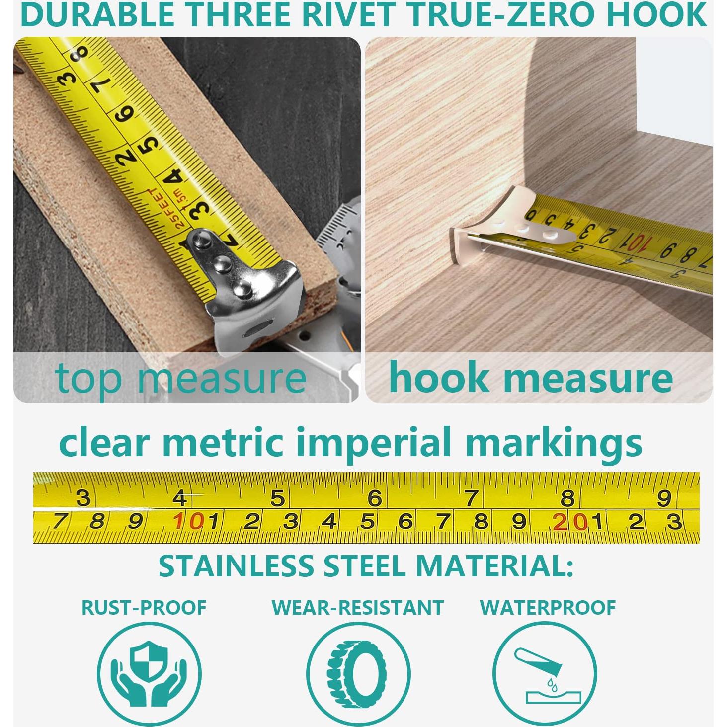 Cinta Métrica 7.62M SLOGNNY Autocerrante con Caja de Goma