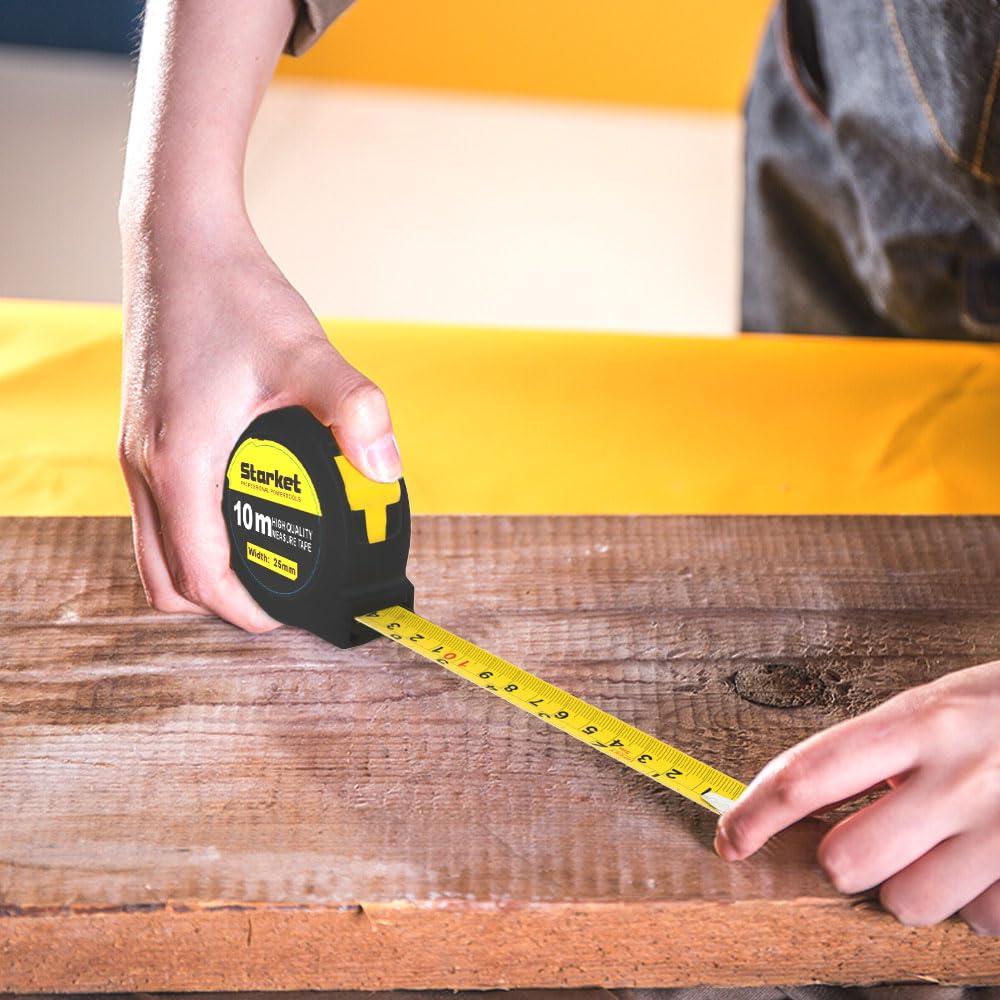 Cinta Métrica Retráctil 10 m STARKET con Escala Dual