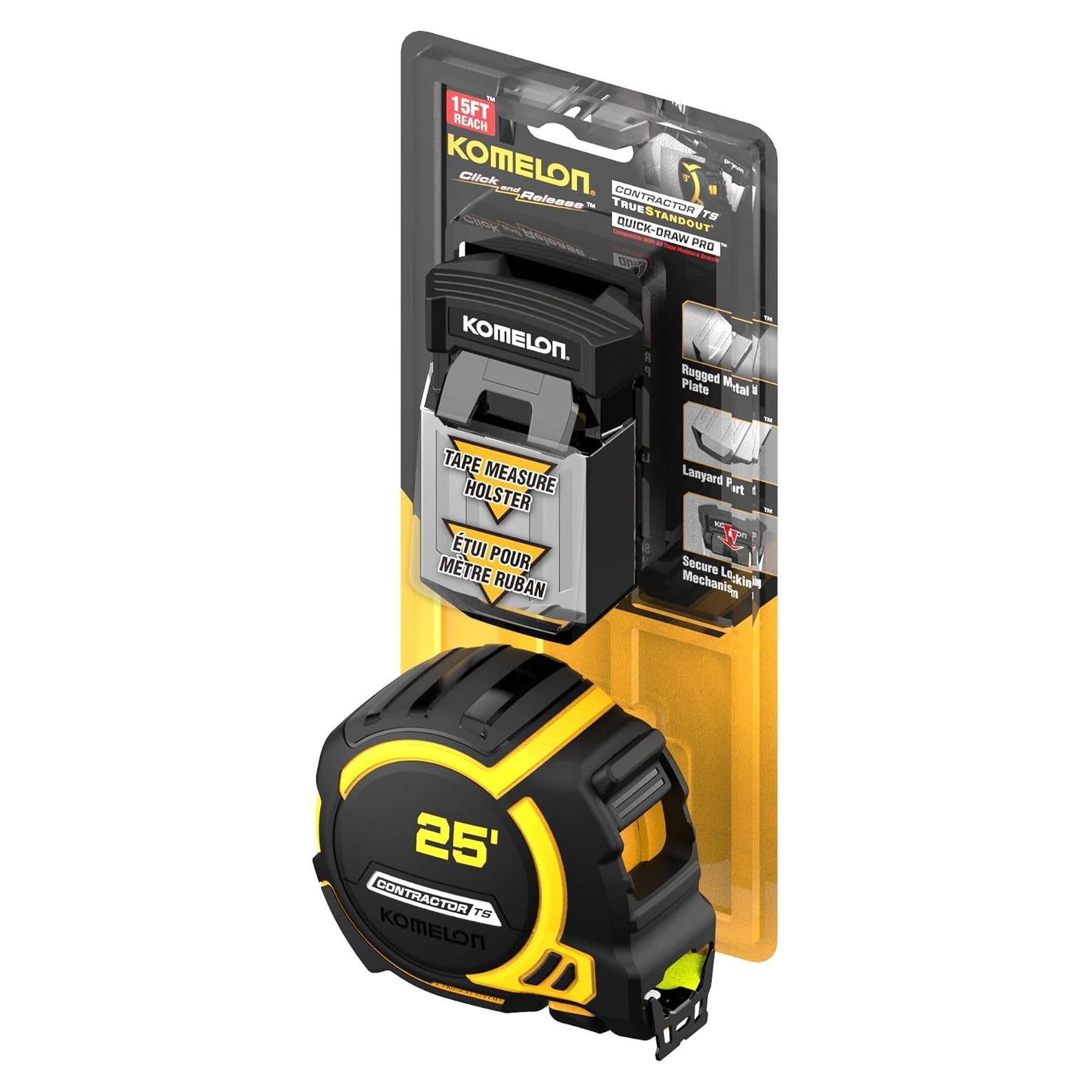 Cinta Métrica Komelon 7.6 m con Funda Quick Draw Pro