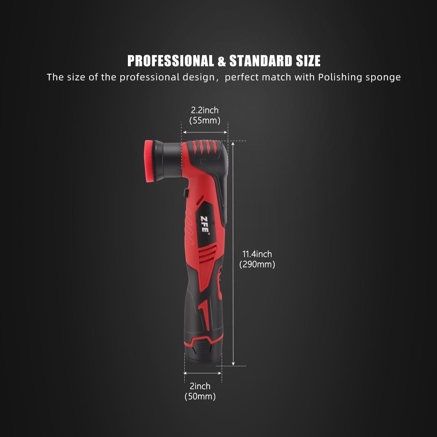 Mini Pulidora Orbital ZFE CP56SET 12V Velocidad Variable