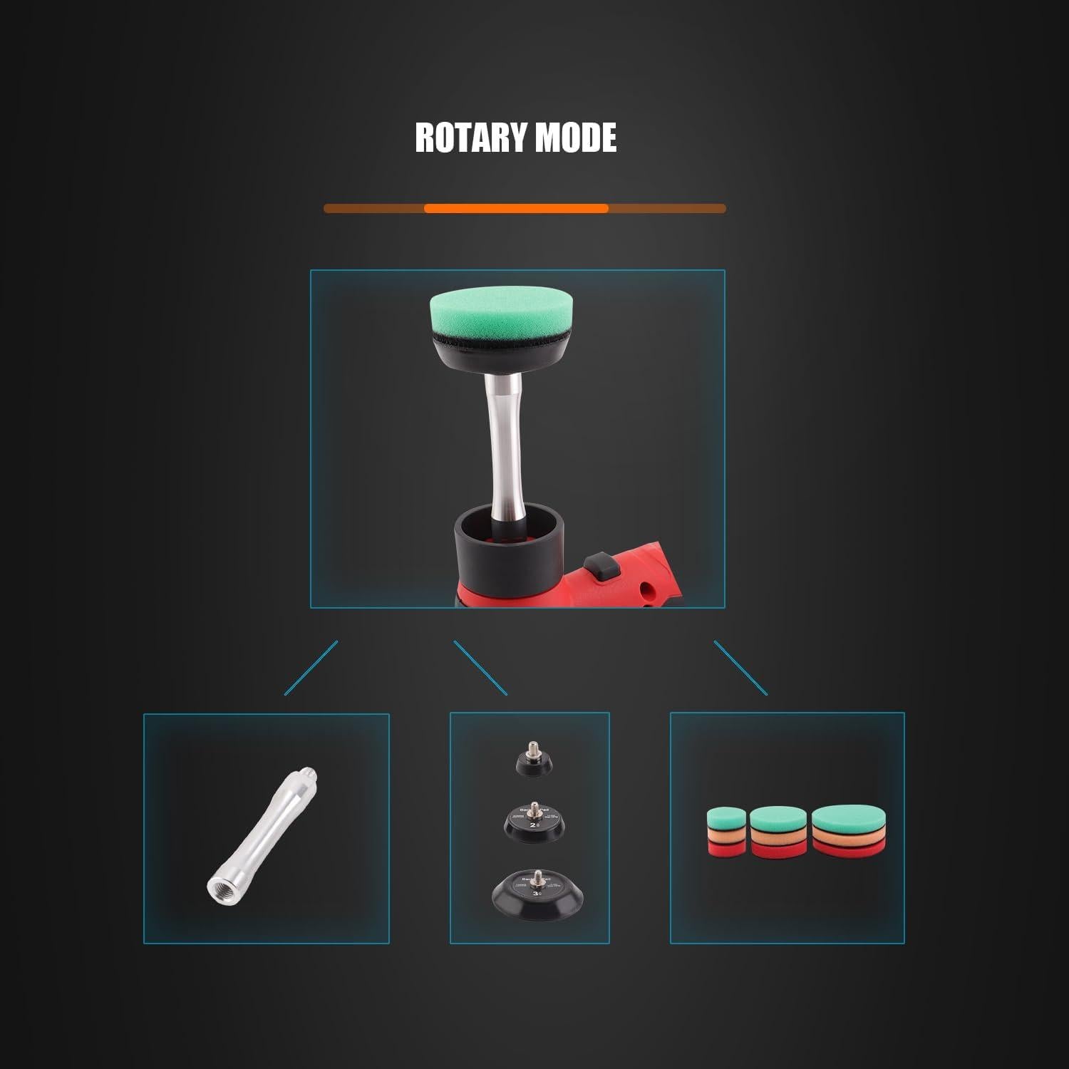 Mini Pulidora Orbital ZFE CP56SET 12V Velocidad Variable