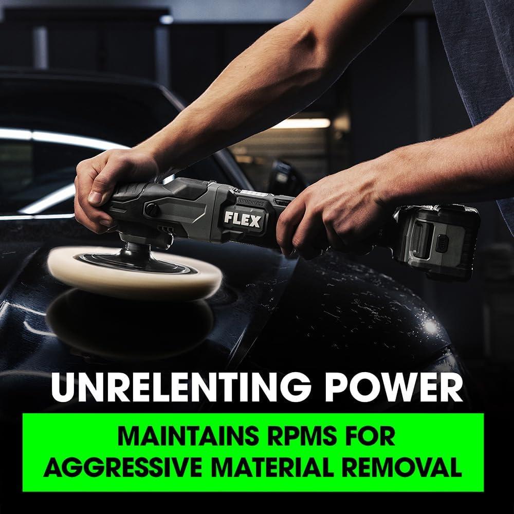 Pulidora Rotativa Inalámbrica FLEX 24V Kit con 2 Baterías 5.0Ah