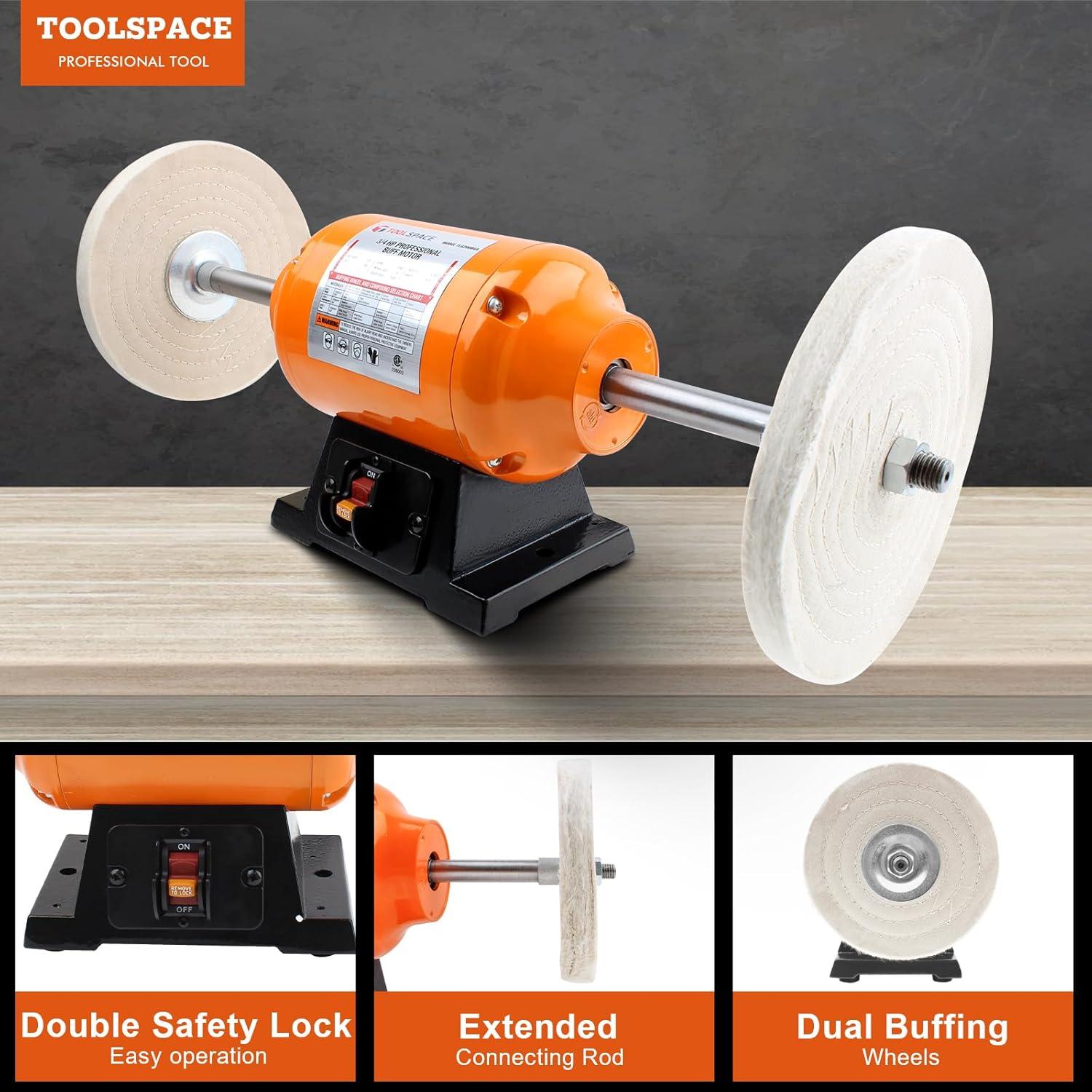 Pulidora de Banco T TOOLSPACE 8" para Metal y Joyería