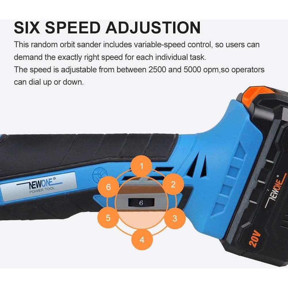 Pulidora Orbital Inalámbrica NEWONE 20V 5" 6 Velocidades