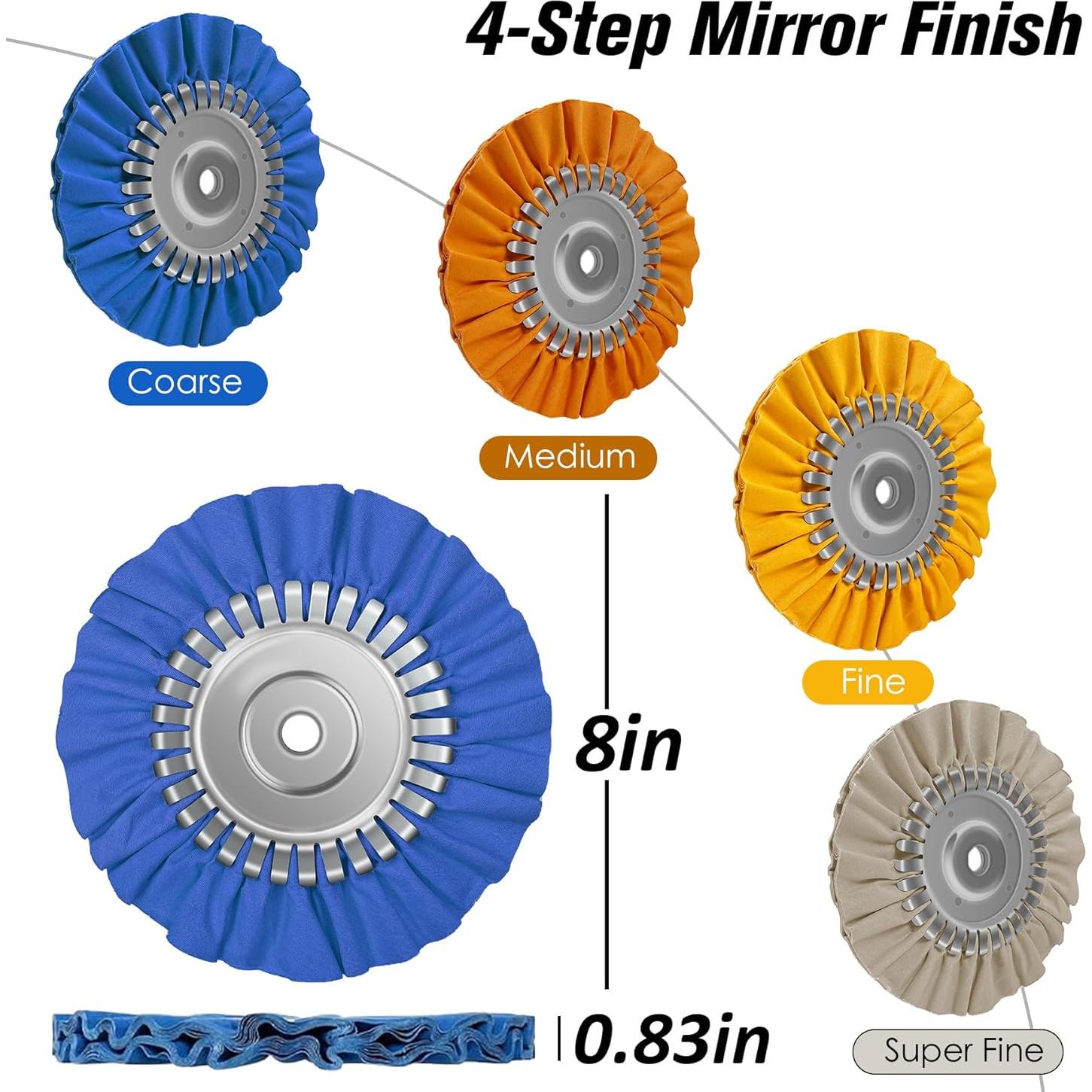 Kit de Pulido de Aluminio 9 Piezas Konvixon 20.32 cm
