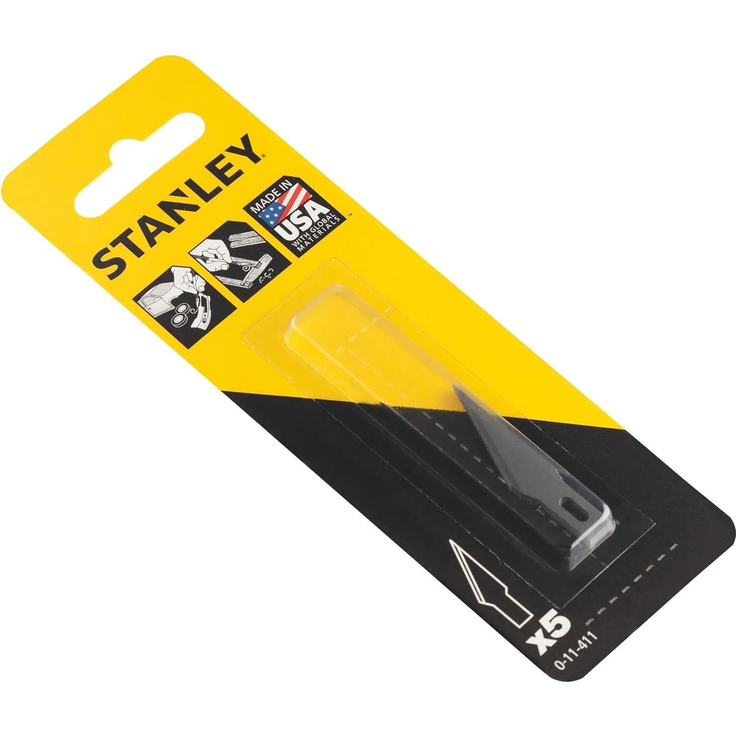 Cuchilla de Hobby Stanley 11-411 - 5 Piezas Acero Carbono