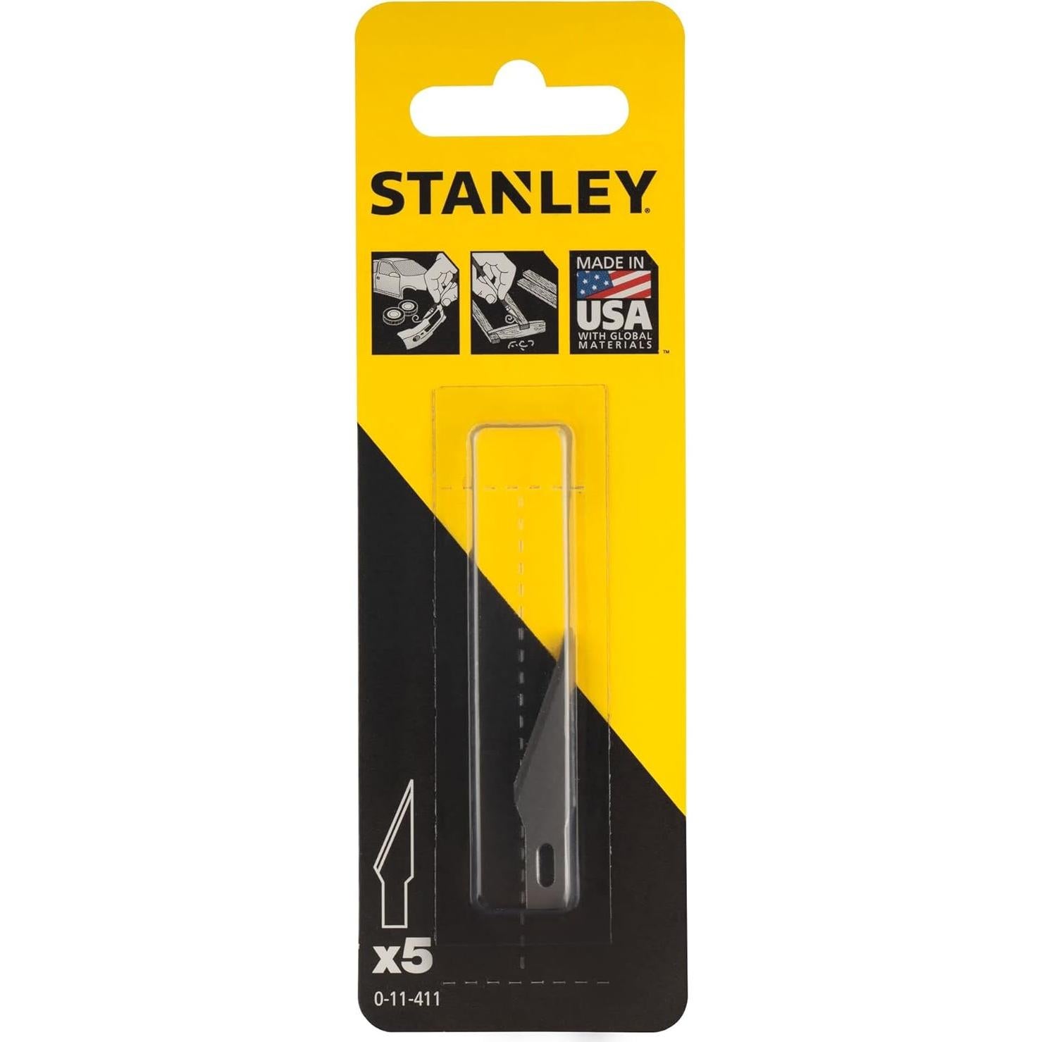 Cuchilla de Hobby Stanley 11-411 - 5 Piezas Acero Carbono