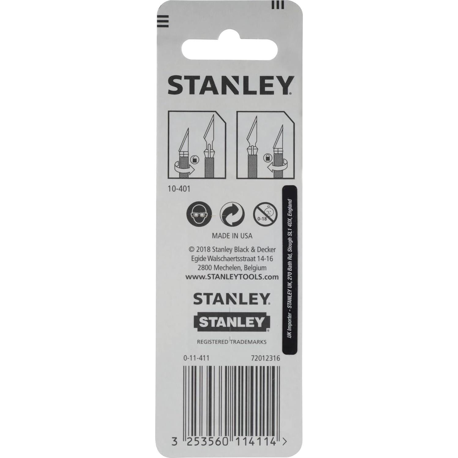 Cuchilla de Hobby Stanley 11-411 - 5 Piezas Acero Carbono