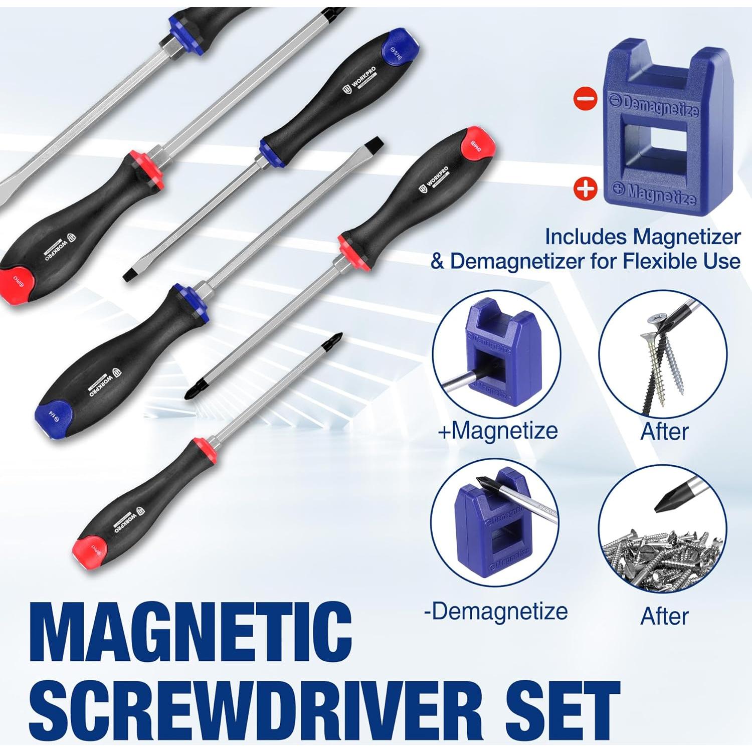 Juego de Destornilladores Magnéticos WORKPRO 24 Piezas Go-Thru