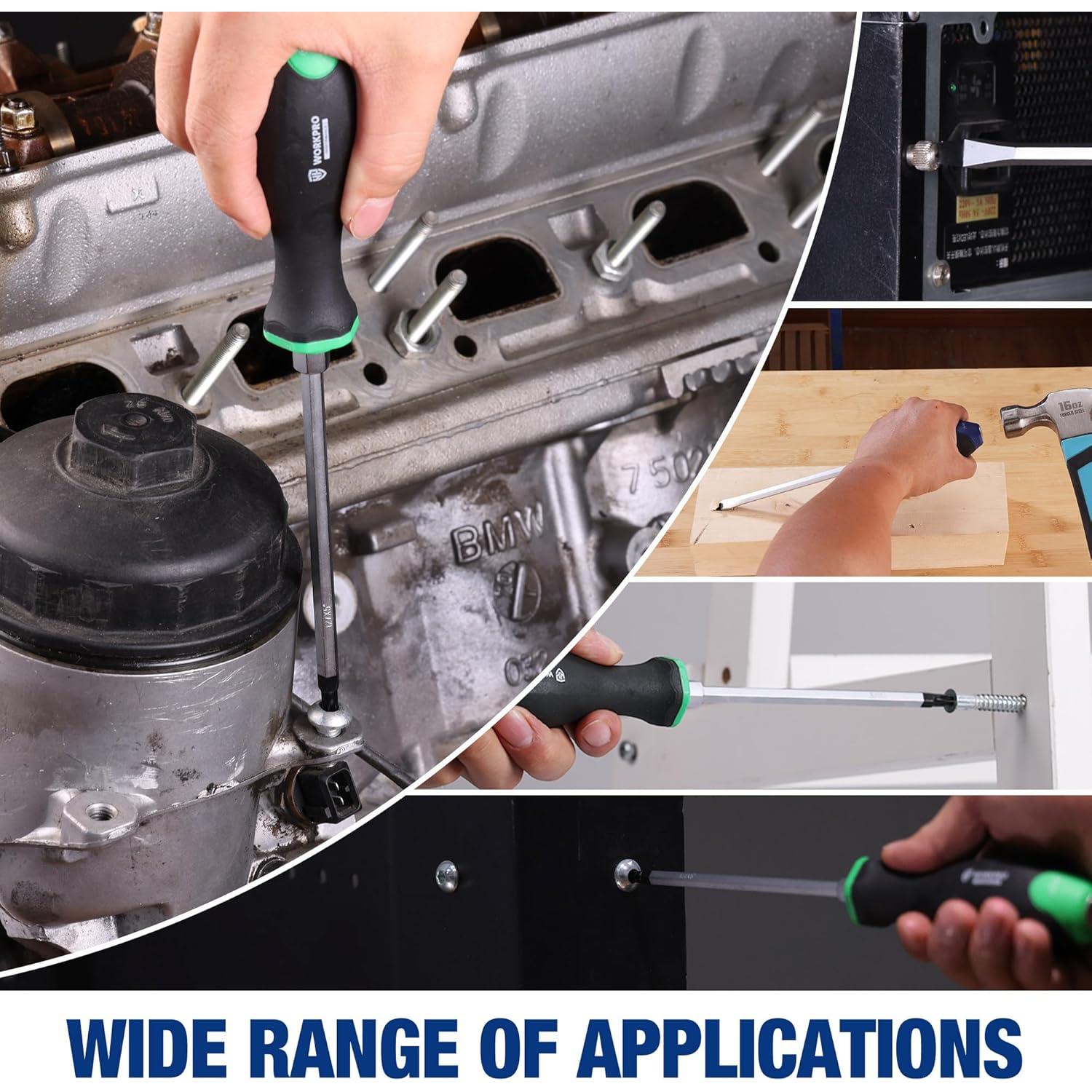 Juego de Destornilladores Magnéticos WORKPRO 24 Piezas Go-Thru