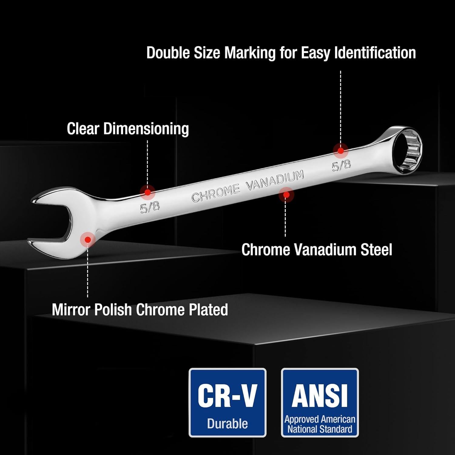Juego de Llaves Combinadas WORKPRO 32 Piezas Acero Cr-V
