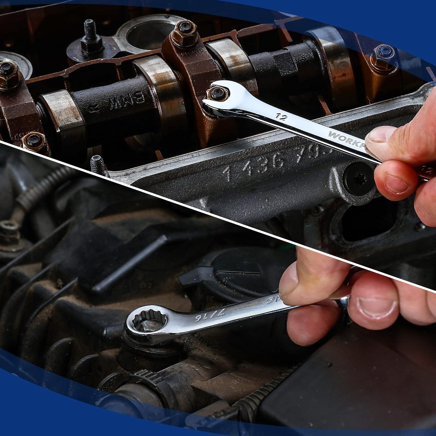 Juego de Llaves Combinadas WORKPRO 32 Piezas Acero Cr-V