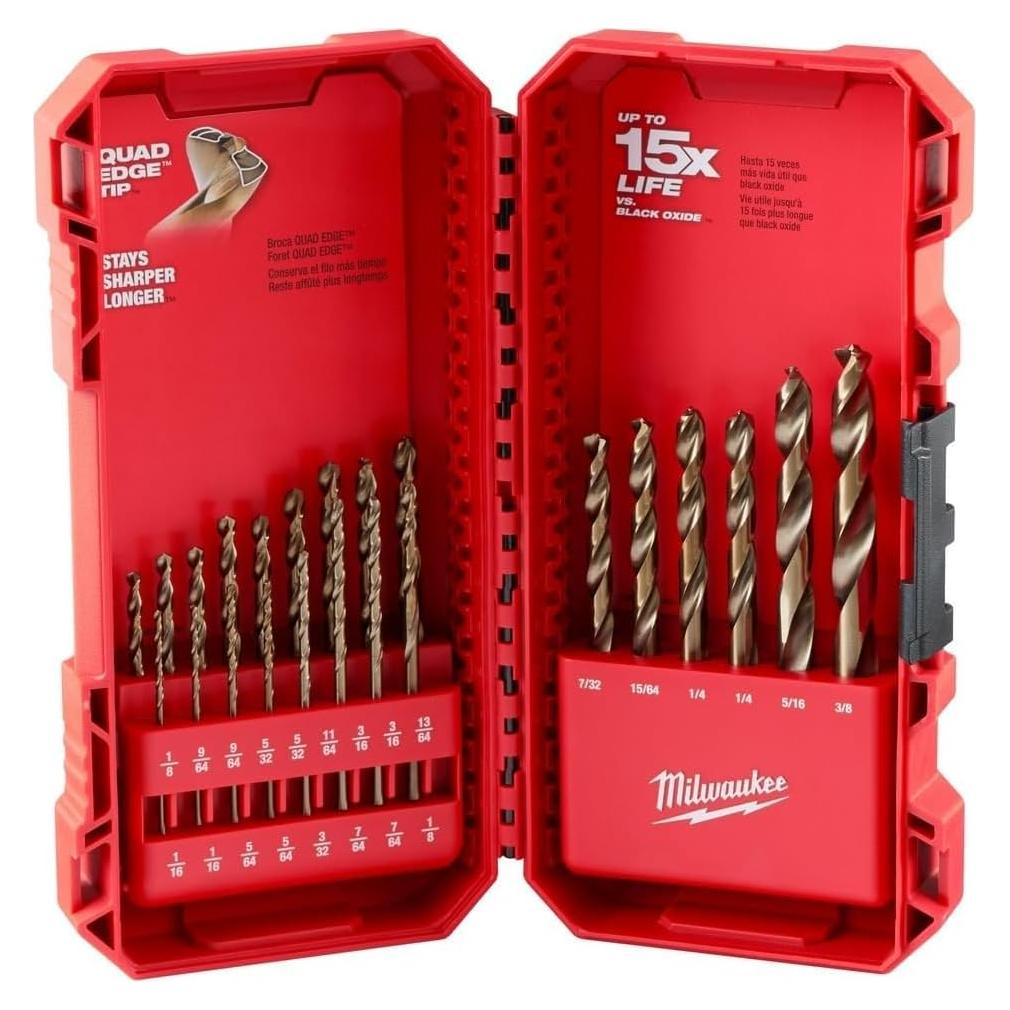 Juego de Brocas de Cobalto Milwaukee RED Helix 23 Piezas
