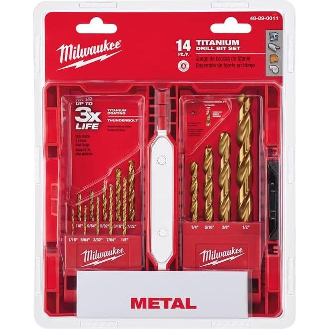 Juego de Brocas de Titanio Milwaukee 14 Piezas 48-89-0011