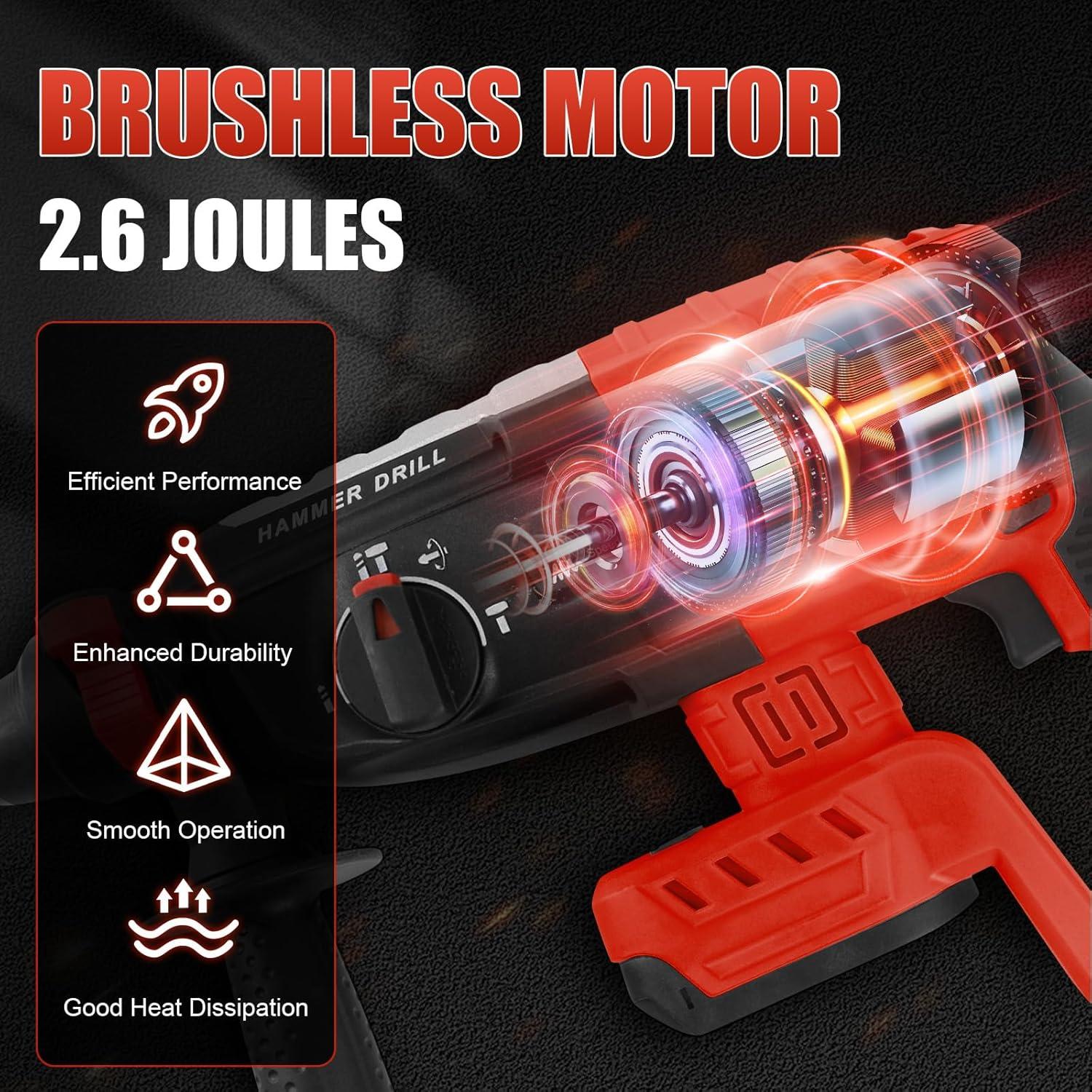 Martillo Perforador Inalámbrico GPAENTSEN M18 2.6J SDS-Plus 4 Modos