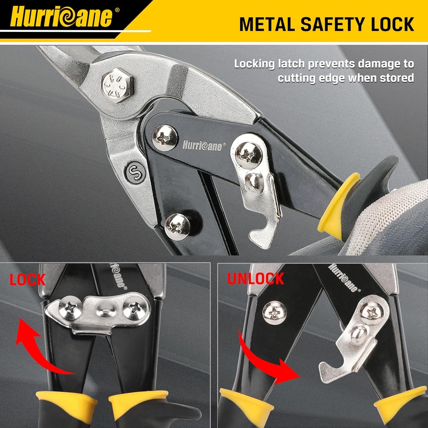 Tijeras de Aviación HURRICANE 10" Corte Recto para Metal