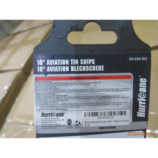 Tijeras de Aviación HURRICANE 10" Corte Recto para Metal