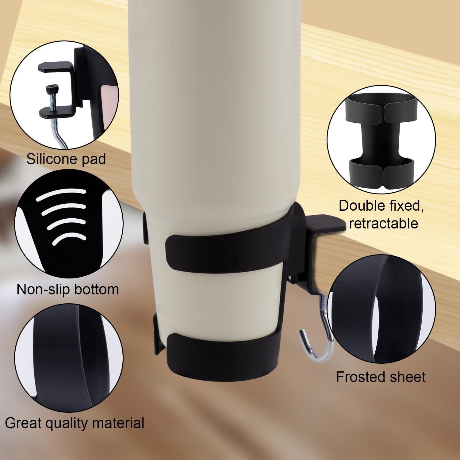 Soporte para Taza de Escritorio Gosknor 2-en-1 Negro Ajustable