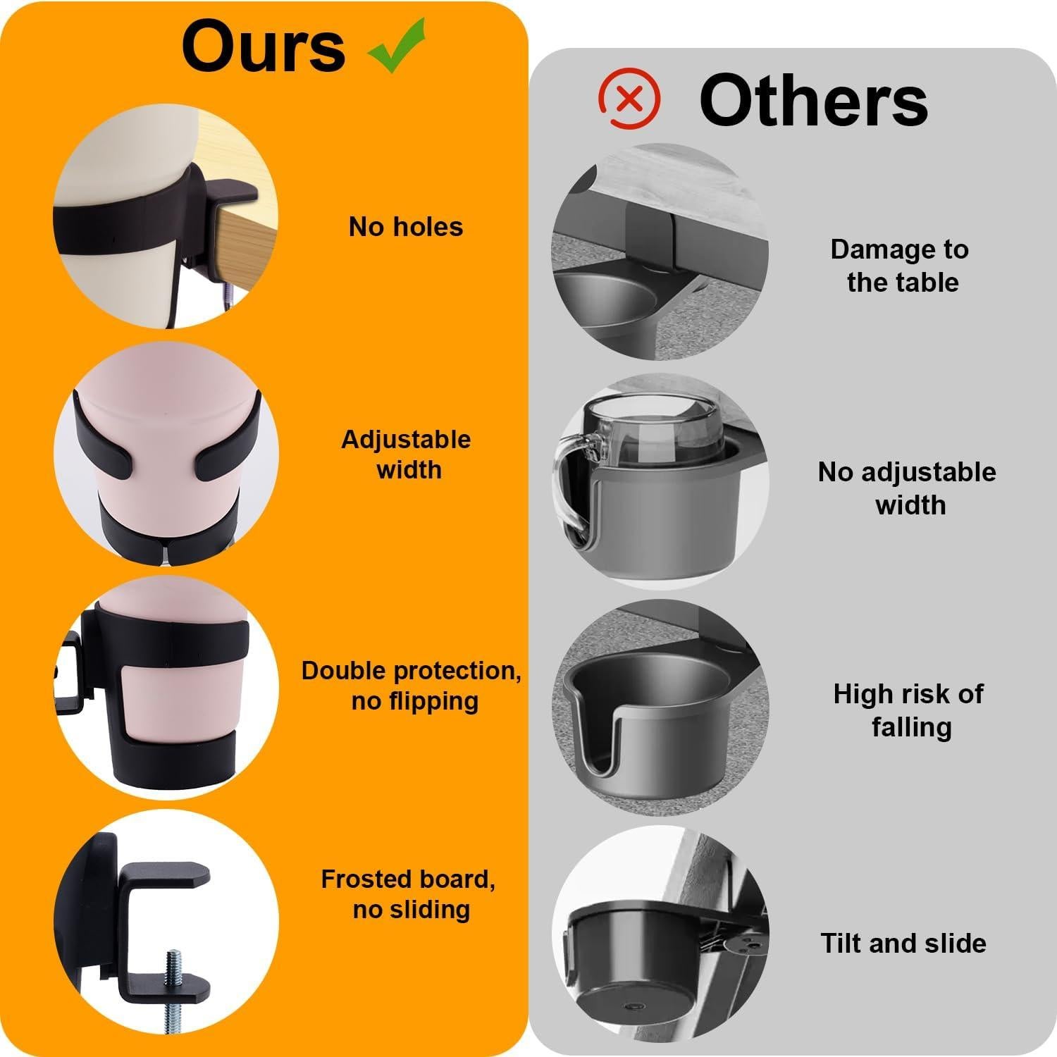 Soporte para Taza de Escritorio Gosknor 2-en-1 Negro Ajustable