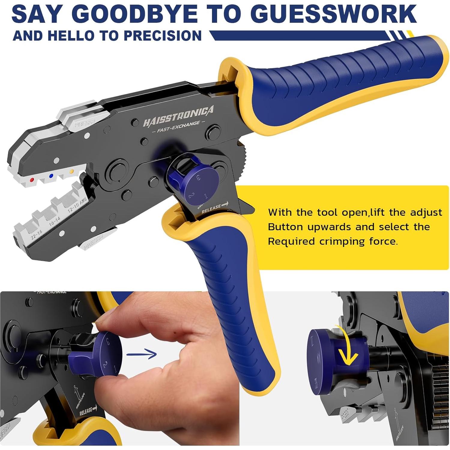 Juego de Herramientas de Crimpado Haisstronica 8PCS Automático