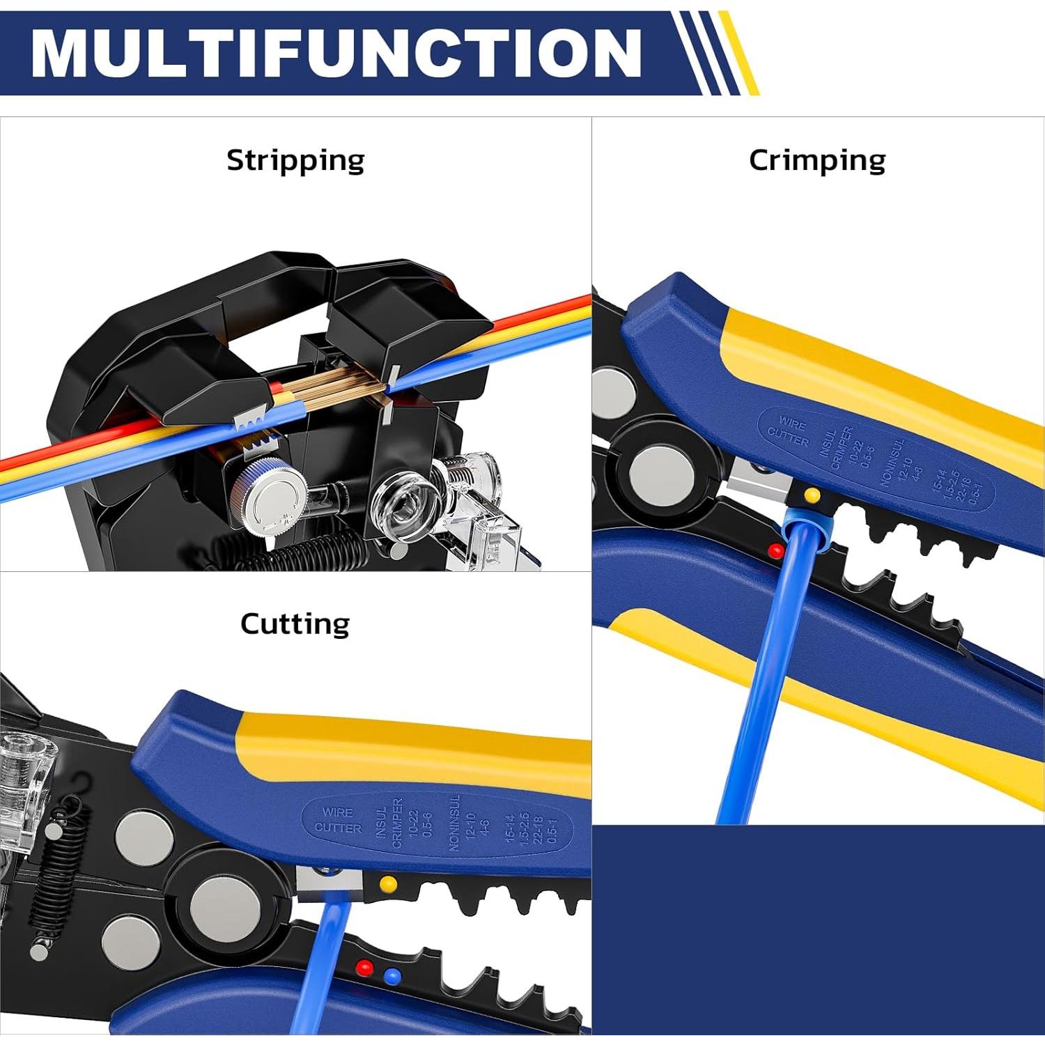 Juego de Herramientas de Crimpado Haisstronica 8PCS Automático
