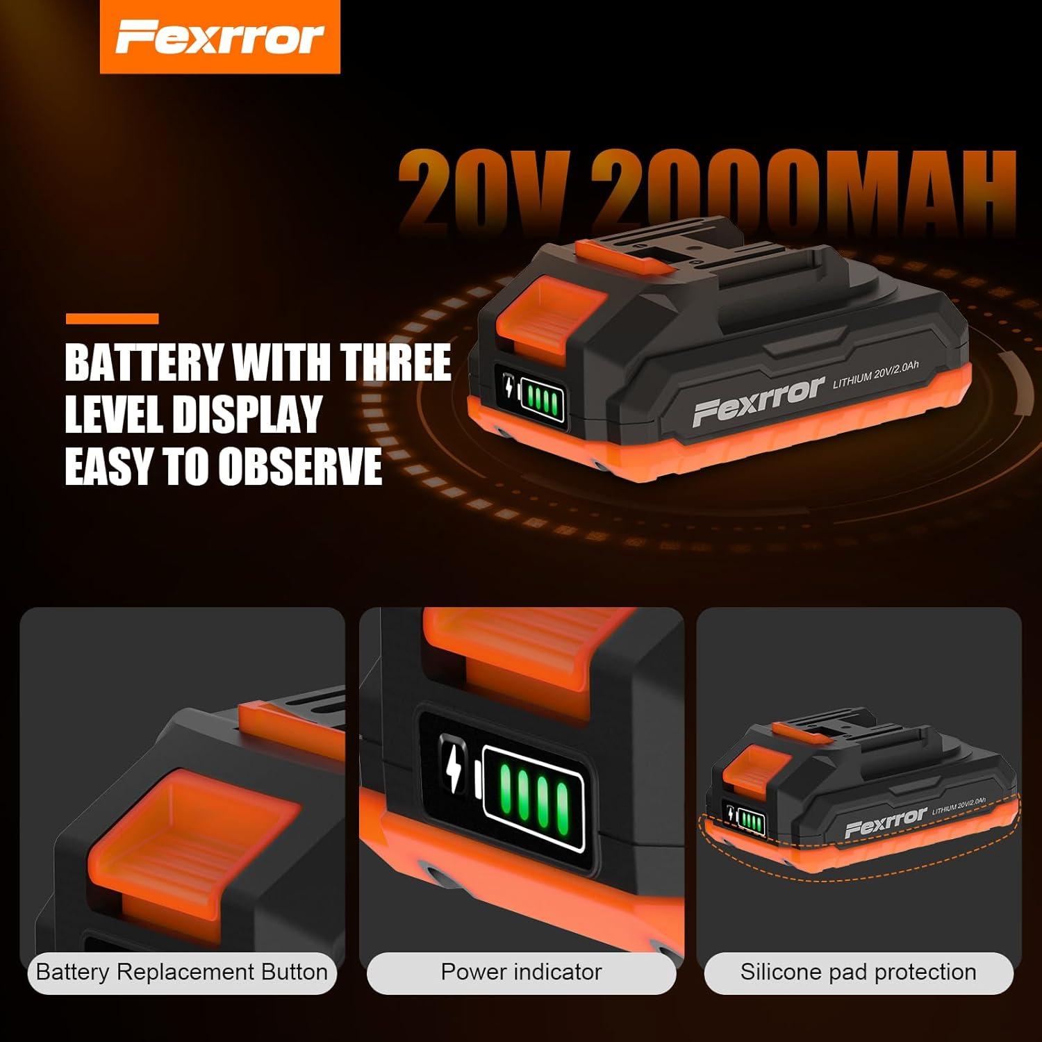 Herramienta Oscilante Inalámbrica Fexrror 20V 2000mAh 6 Velocidades