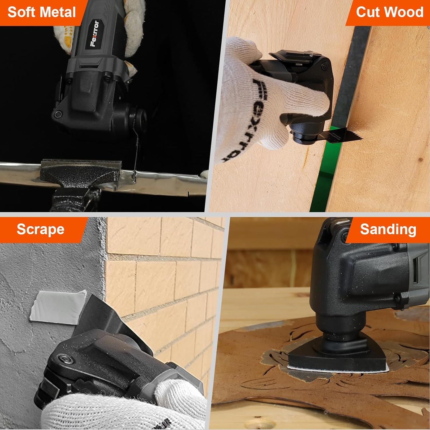 Herramienta Oscilante Inalámbrica Fexrror 20V 2000mAh 6 Velocidades