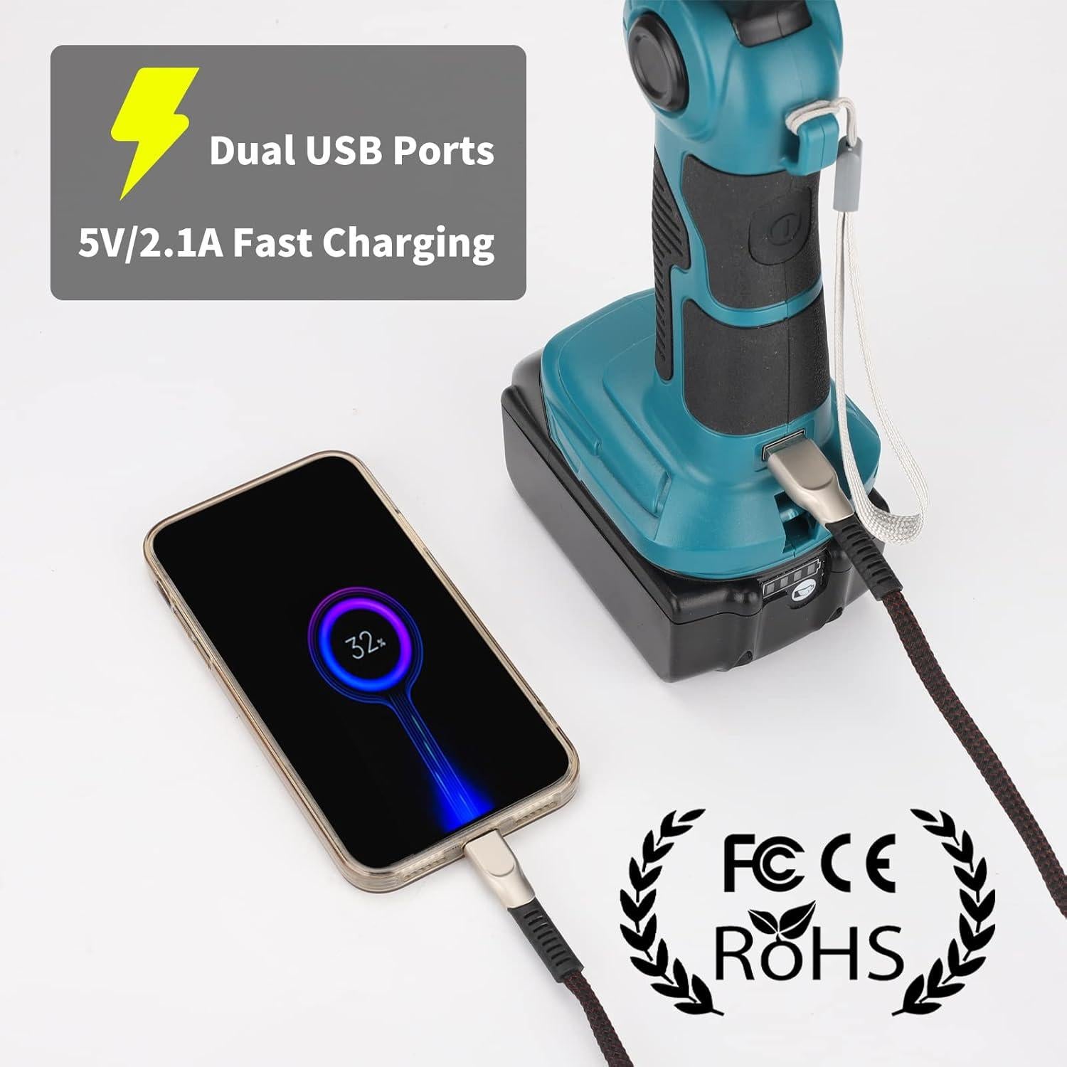 Luz de Trabajo LED Taingwei 2000LM para Batería Makita 18V