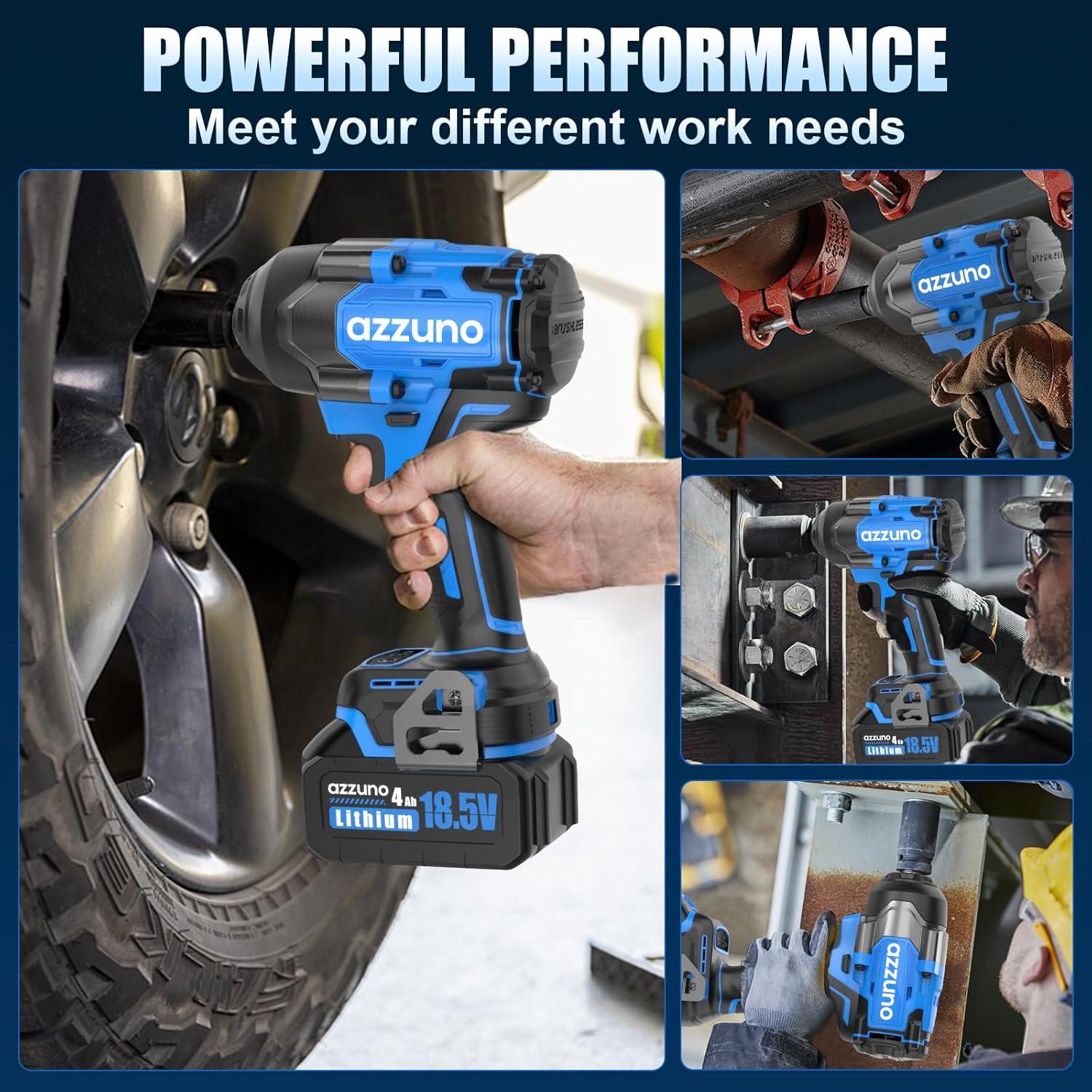 Llave de Impacto Eléctrica AZZUNO 1000Nm 1/2'' Inalámbrica