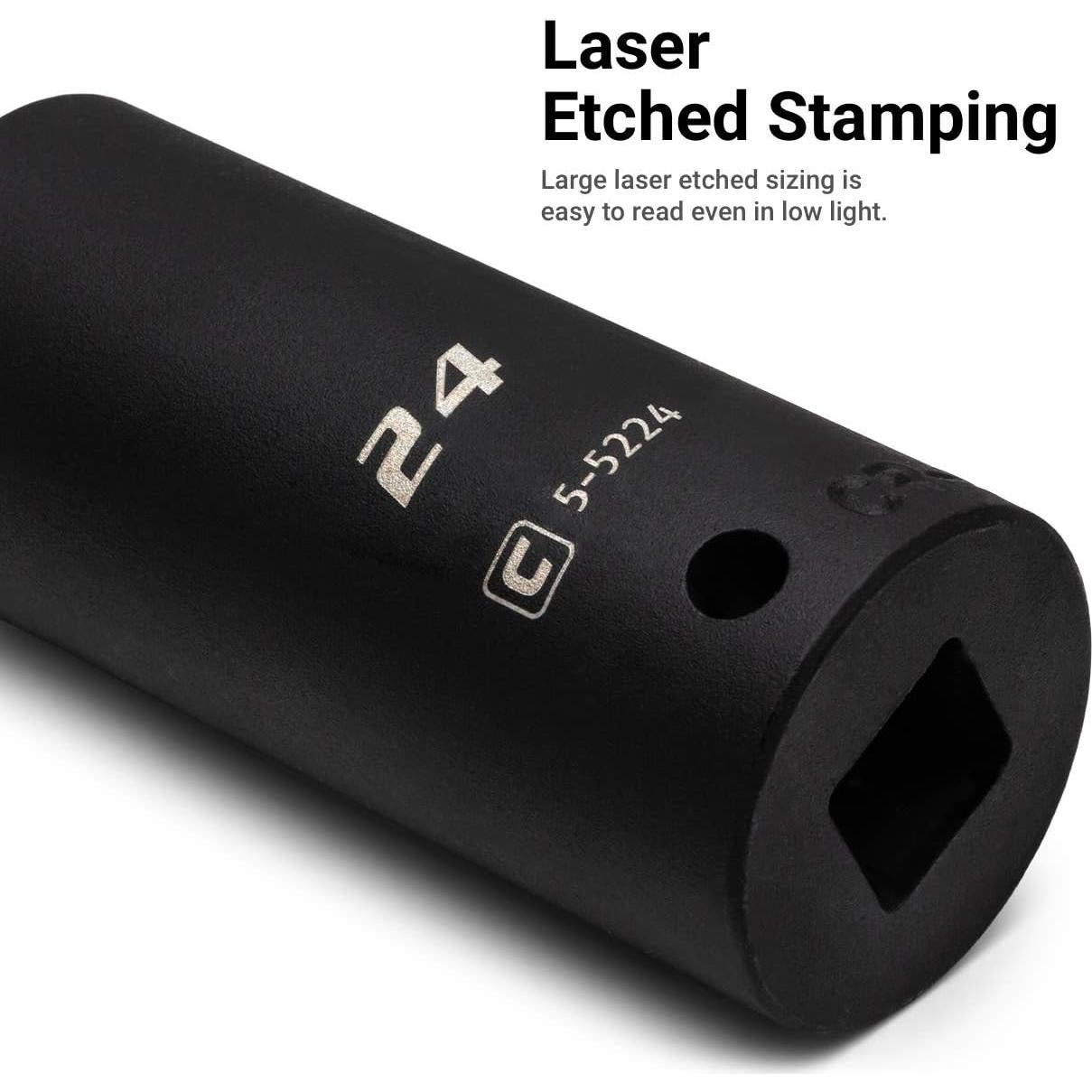 Juego de Enchufes de Impacto Profundo Capri Tools 10-27 mm, 18 Piezas