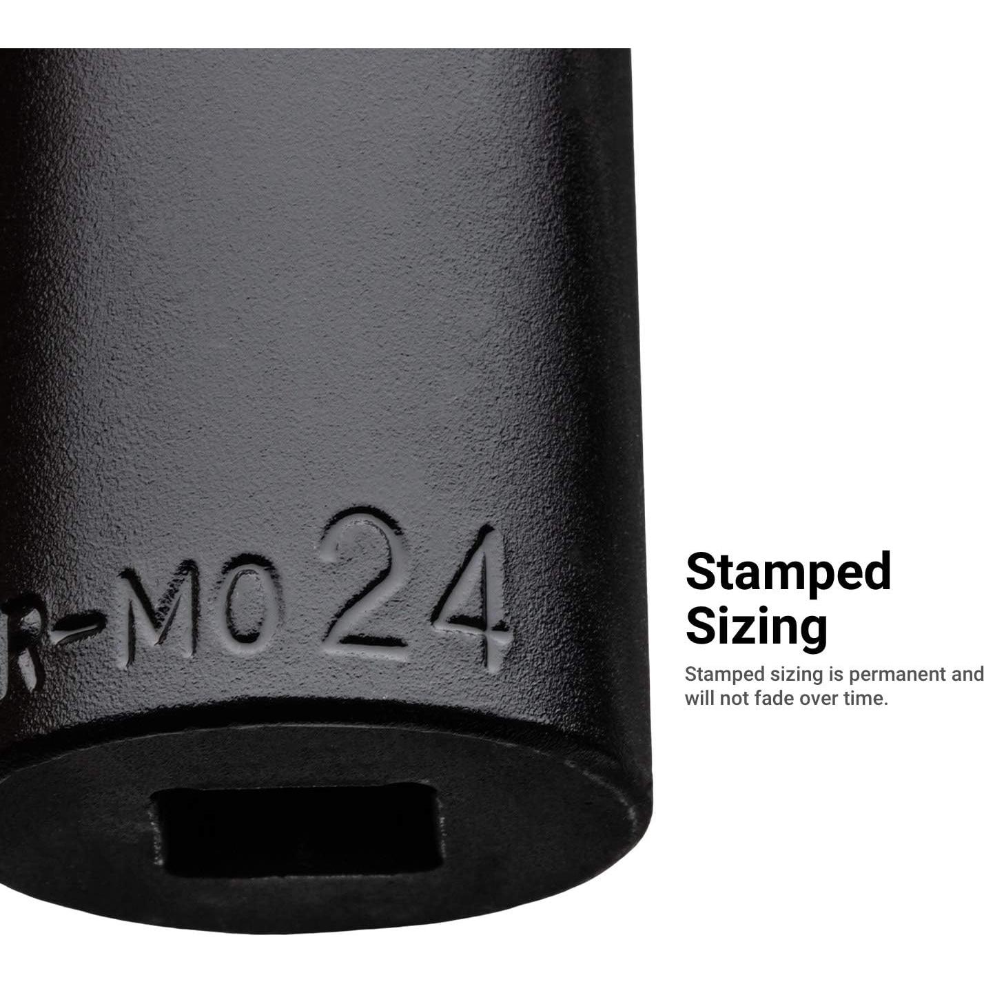 Juego de Enchufes de Impacto Profundo Capri Tools 10-27 mm, 18 Piezas