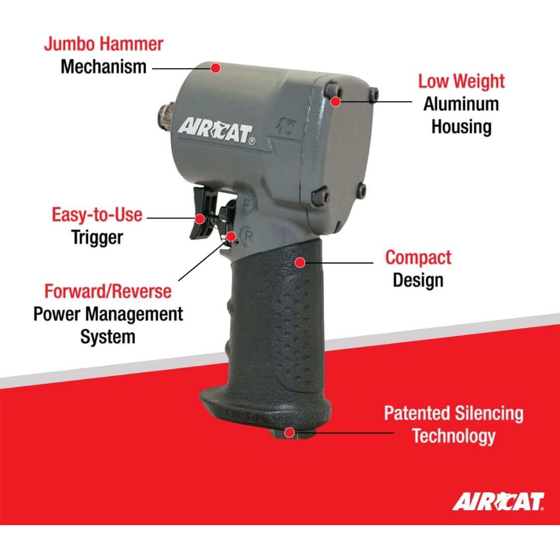 Llave de Impacto Neumática AIRCAT 1057-TH 1/2" 500 ft-lbs