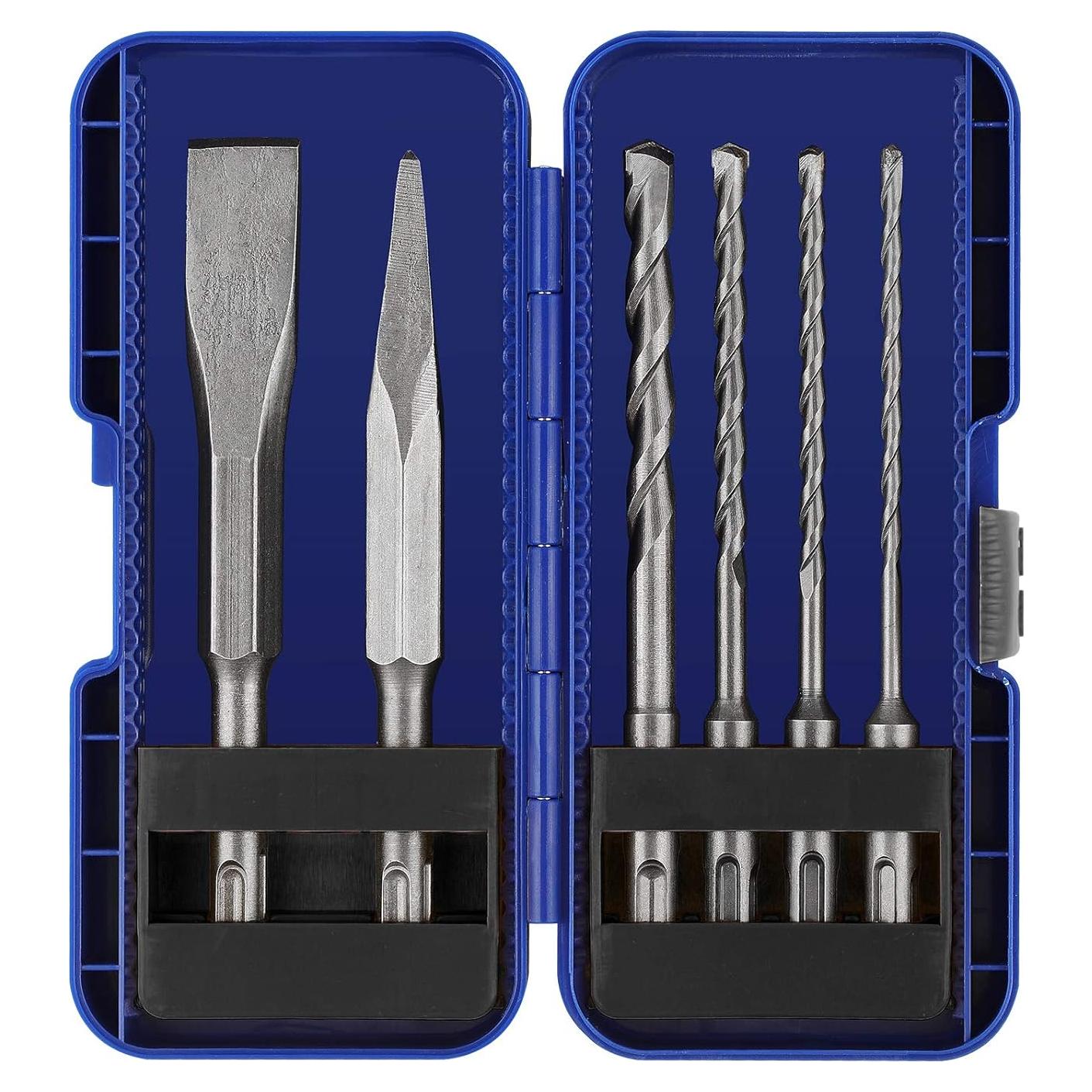 Juego de Brocas y Cinceles COMOWARE SDS Plus 6 Piezas