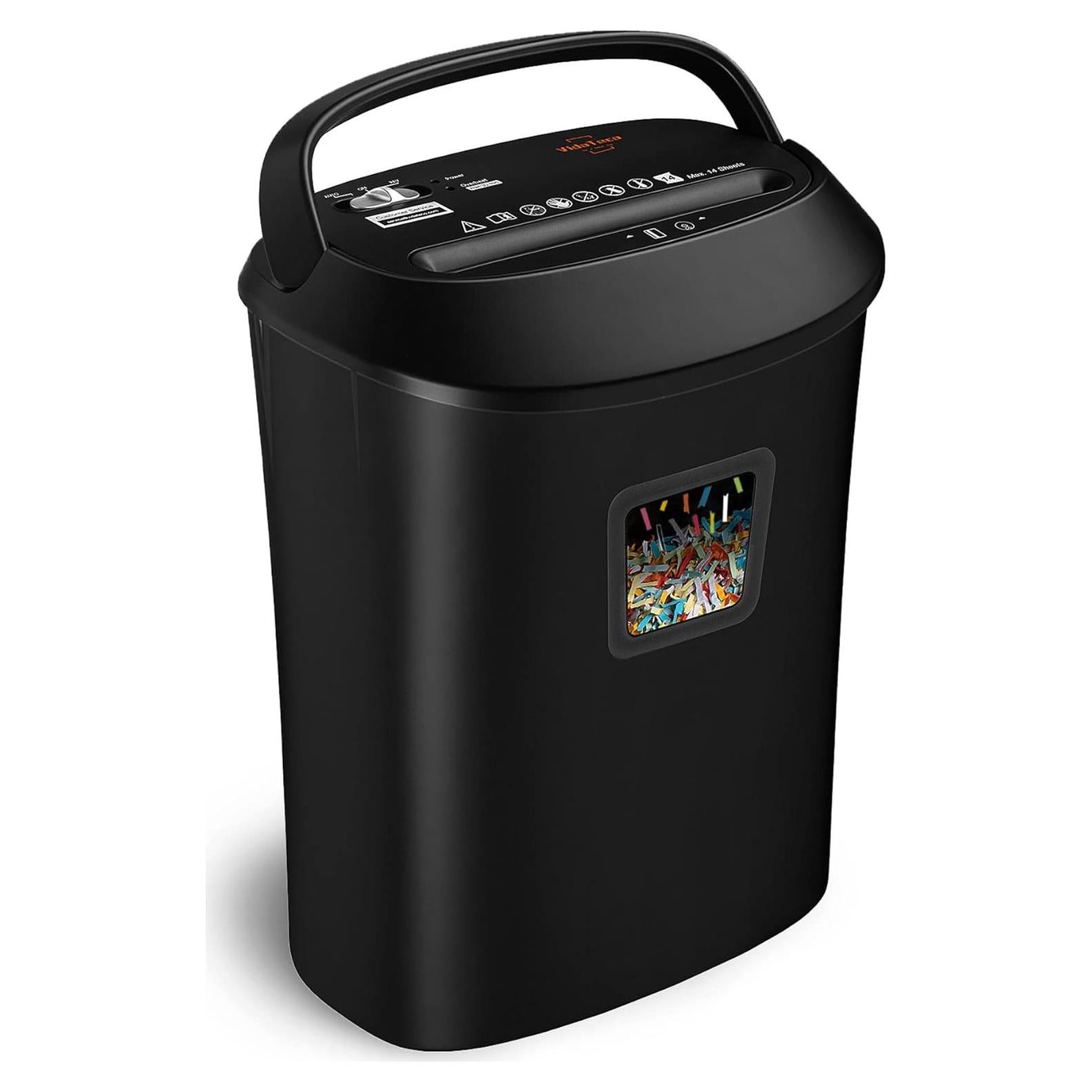 Destructora de papel VidaTeco 14 hojas corte en cruz 58 dB